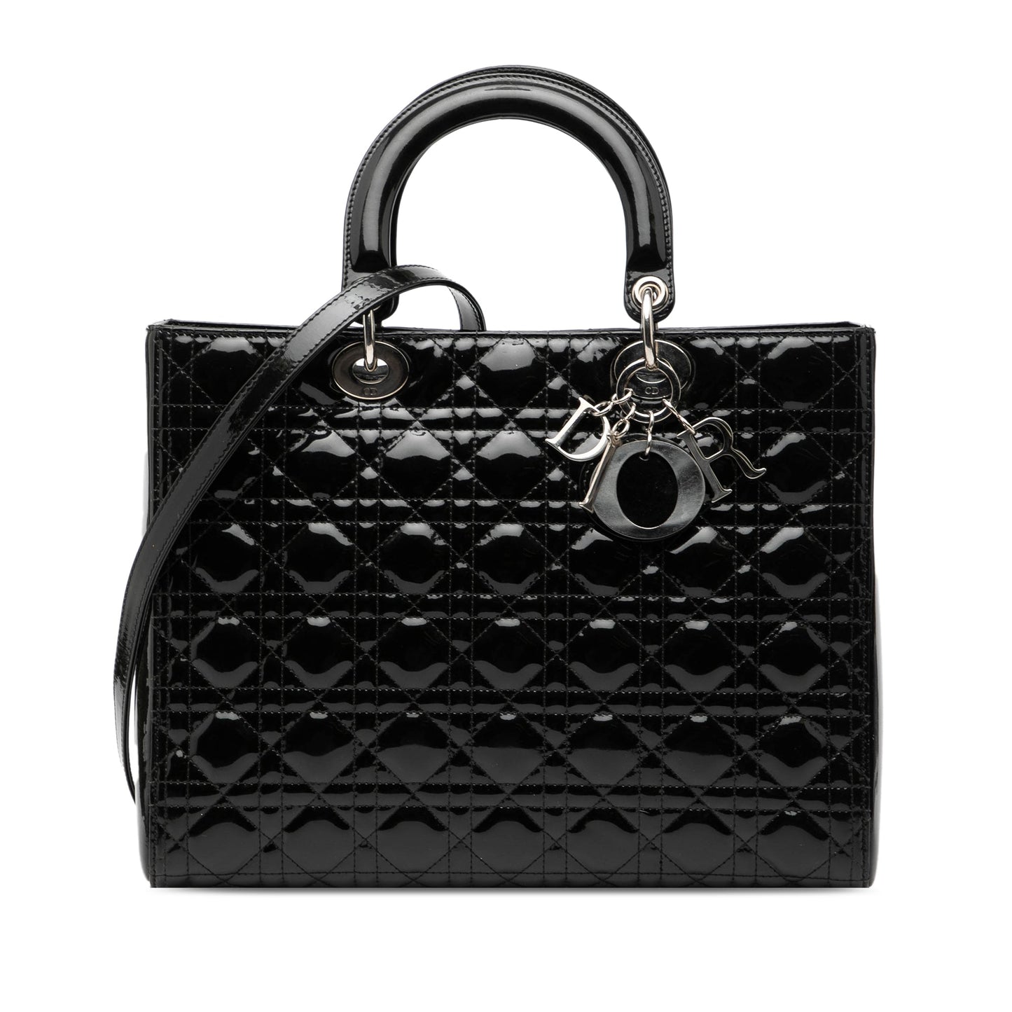 Dior Large Patent Cannage Lady Dior