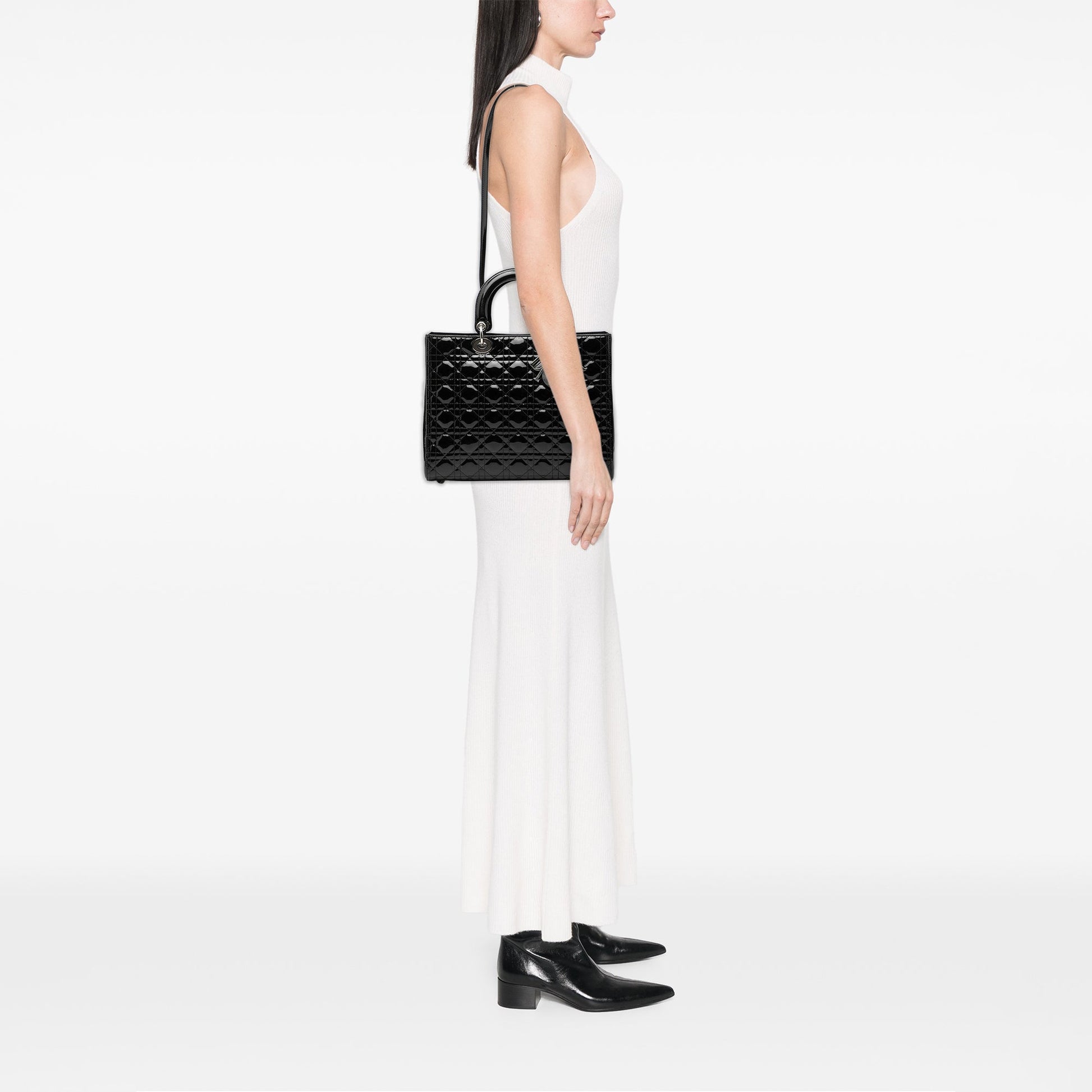 Dior Large Patent Cannage Lady Dior