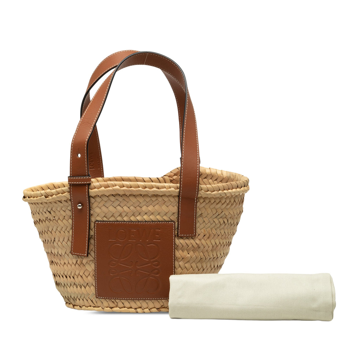 LOEWE Small Raffia Anagram Basket Tote