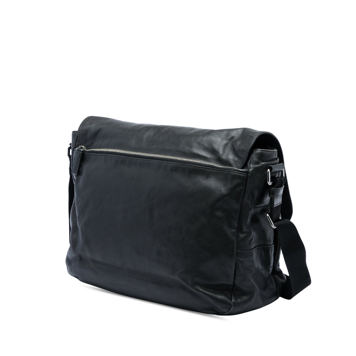 Prada Soft Calf Double Buckle Flap Camera Bag — Black
