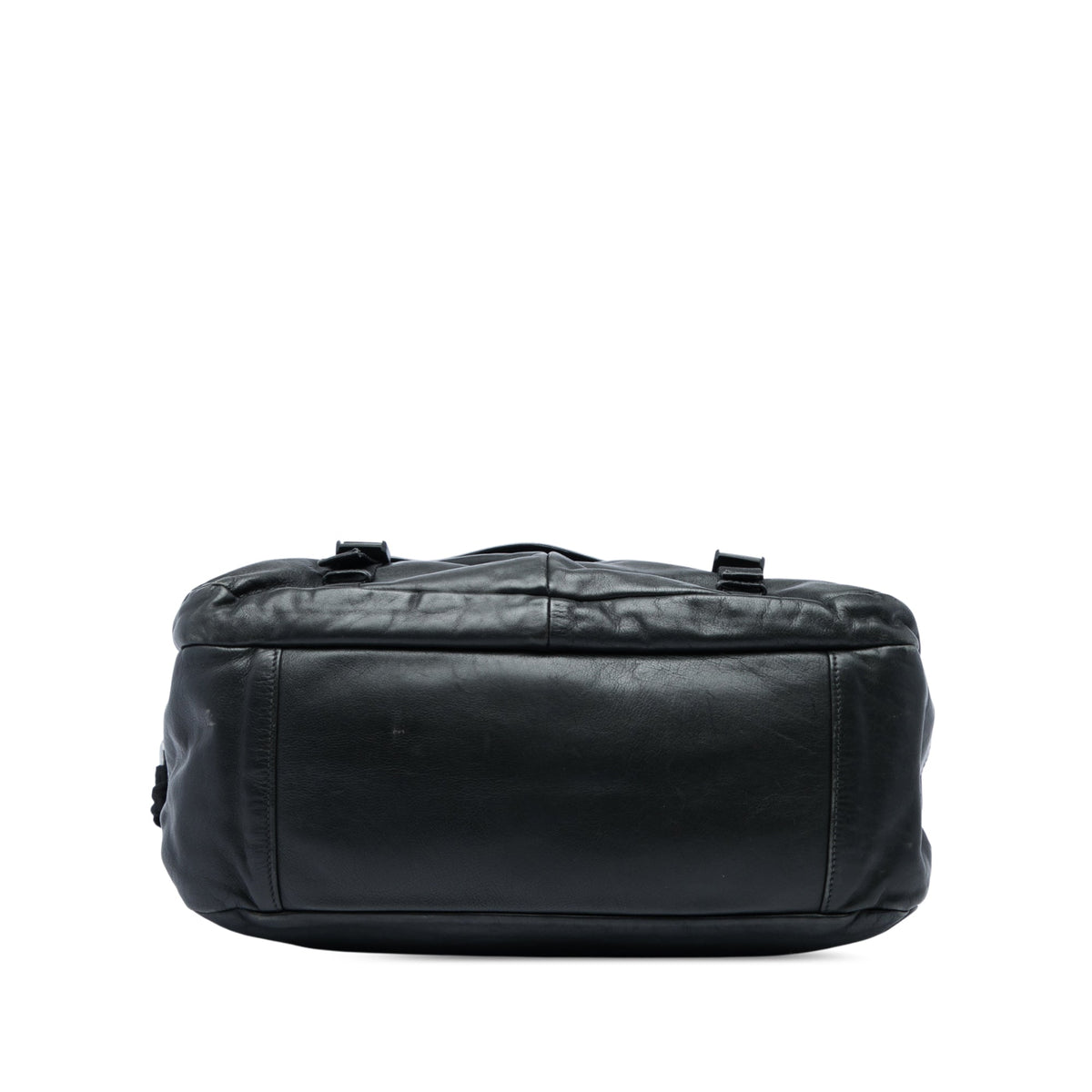 Prada Soft Calf Double Buckle Flap Camera Bag — Black