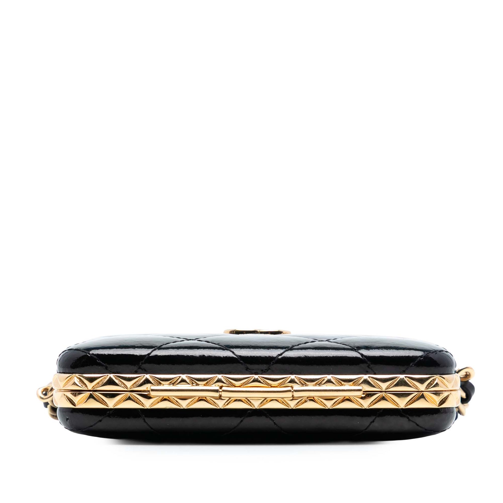 Chanel Small Glazed Goatskin Box With Chain
