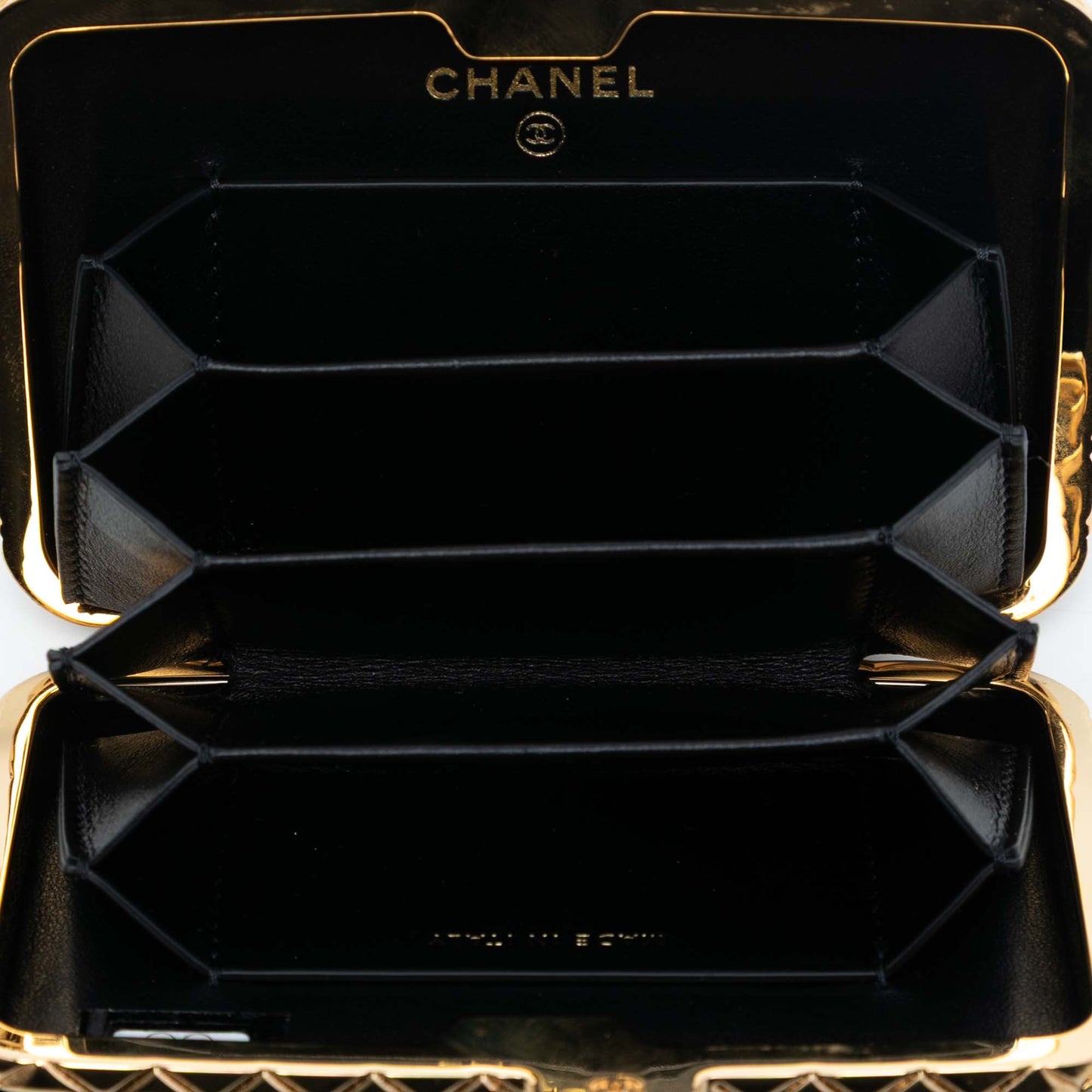 Chanel Small Glazed Goatskin Box With Chain