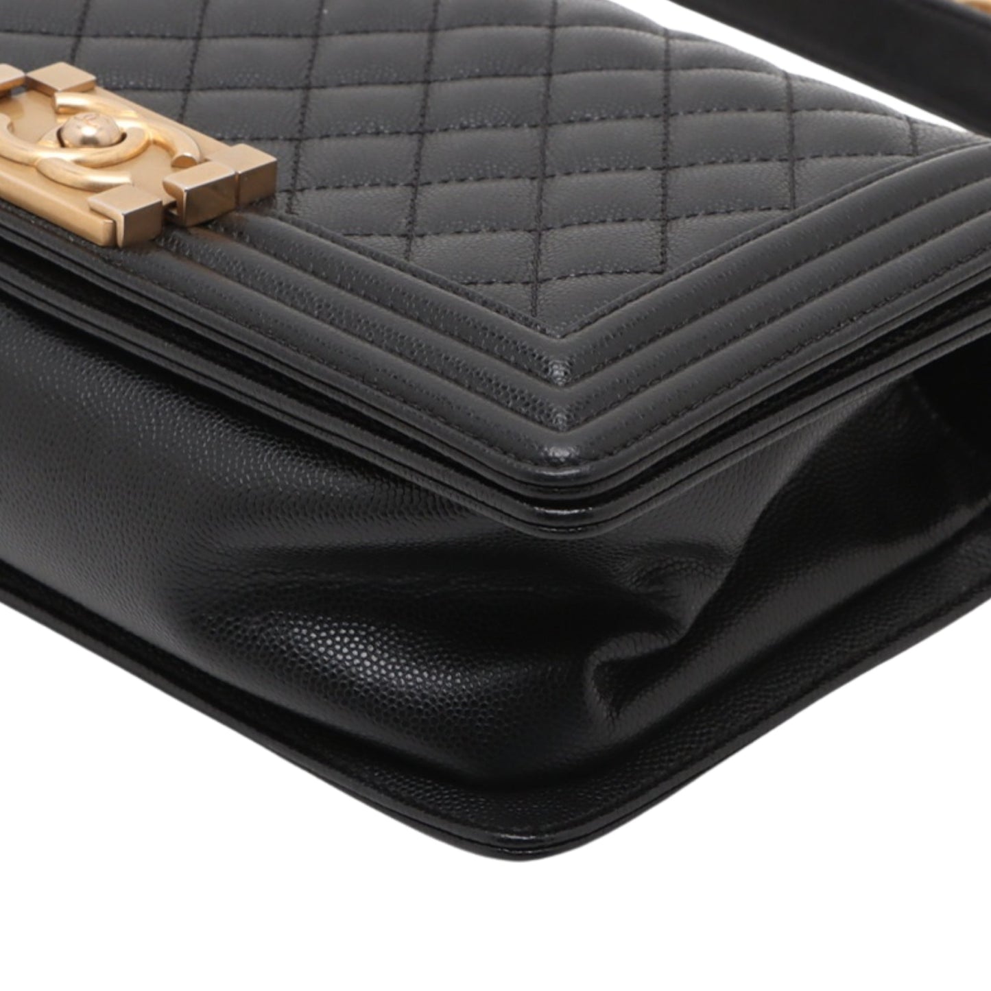 Chanel Old Medium Quilted Caviar Boy Flap