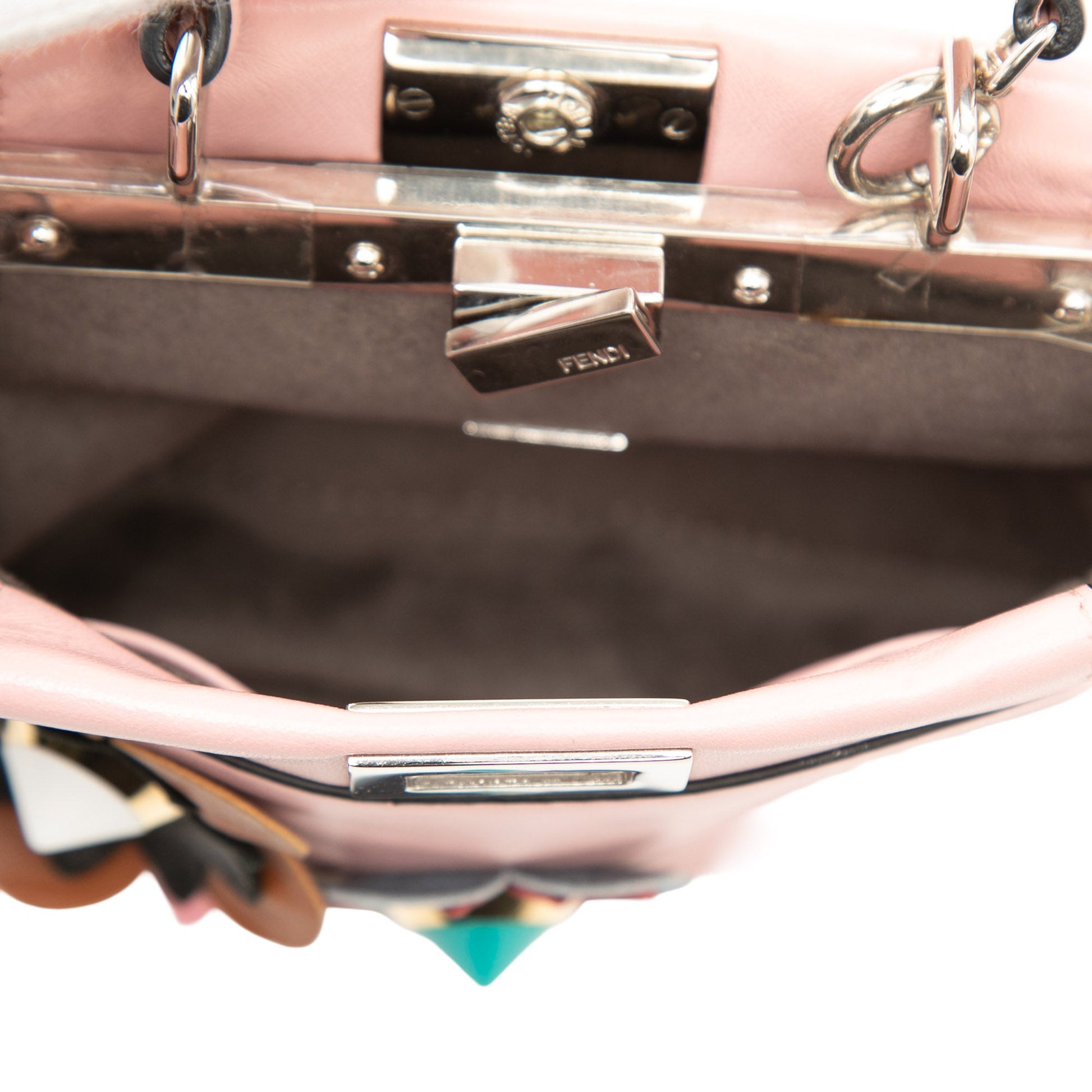 Fendi Micro Leather Flowerland Peekaboo Satchel