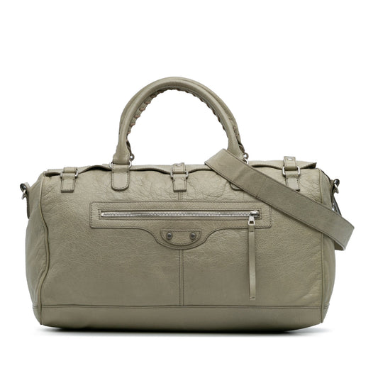 Balenciaga Small Lambskin Motocross Classic Squash Duffle Bag