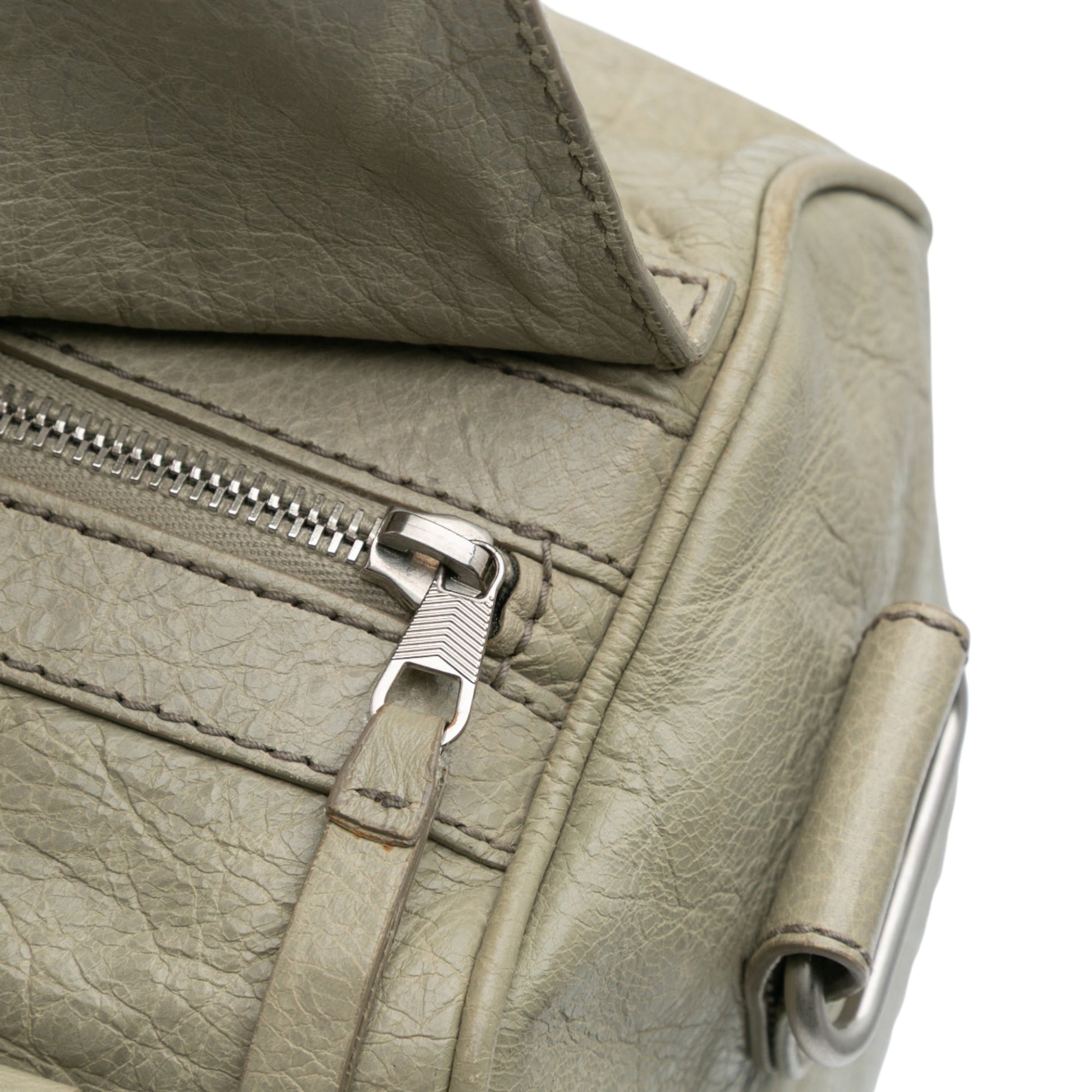 Balenciaga Small Lambskin Motocross Classic Squash Duffle Bag