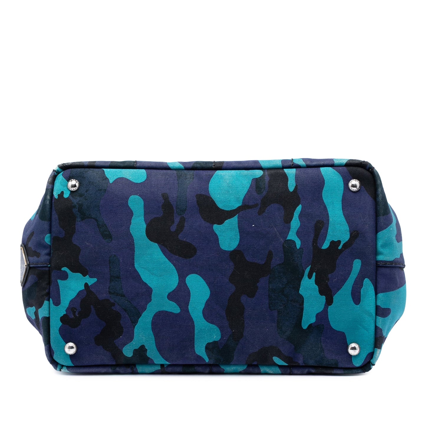 Prada Canvas Canapa Logo Camouflage Satchel