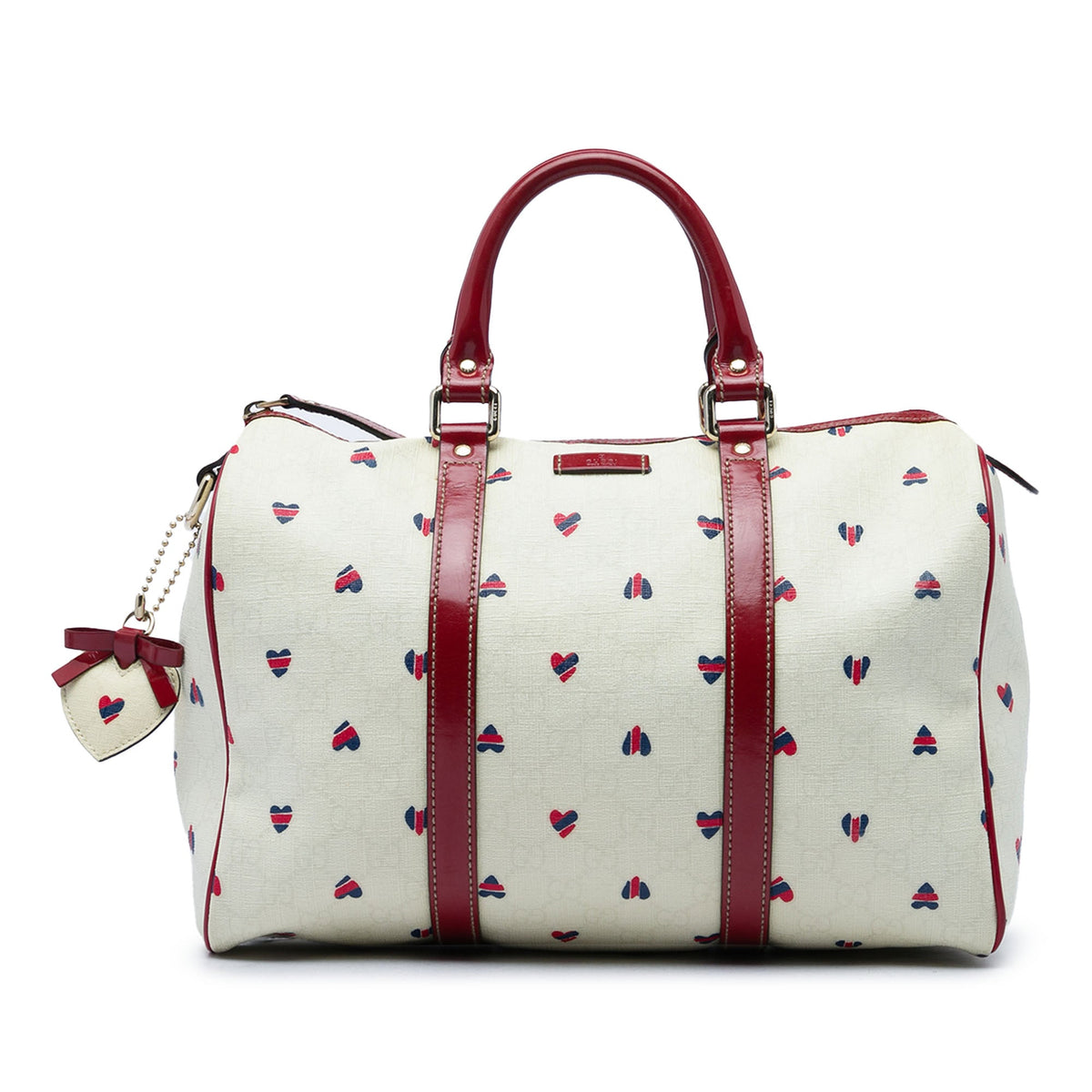 Gucci Medium GG Supreme Hearts Joy Boston Bag