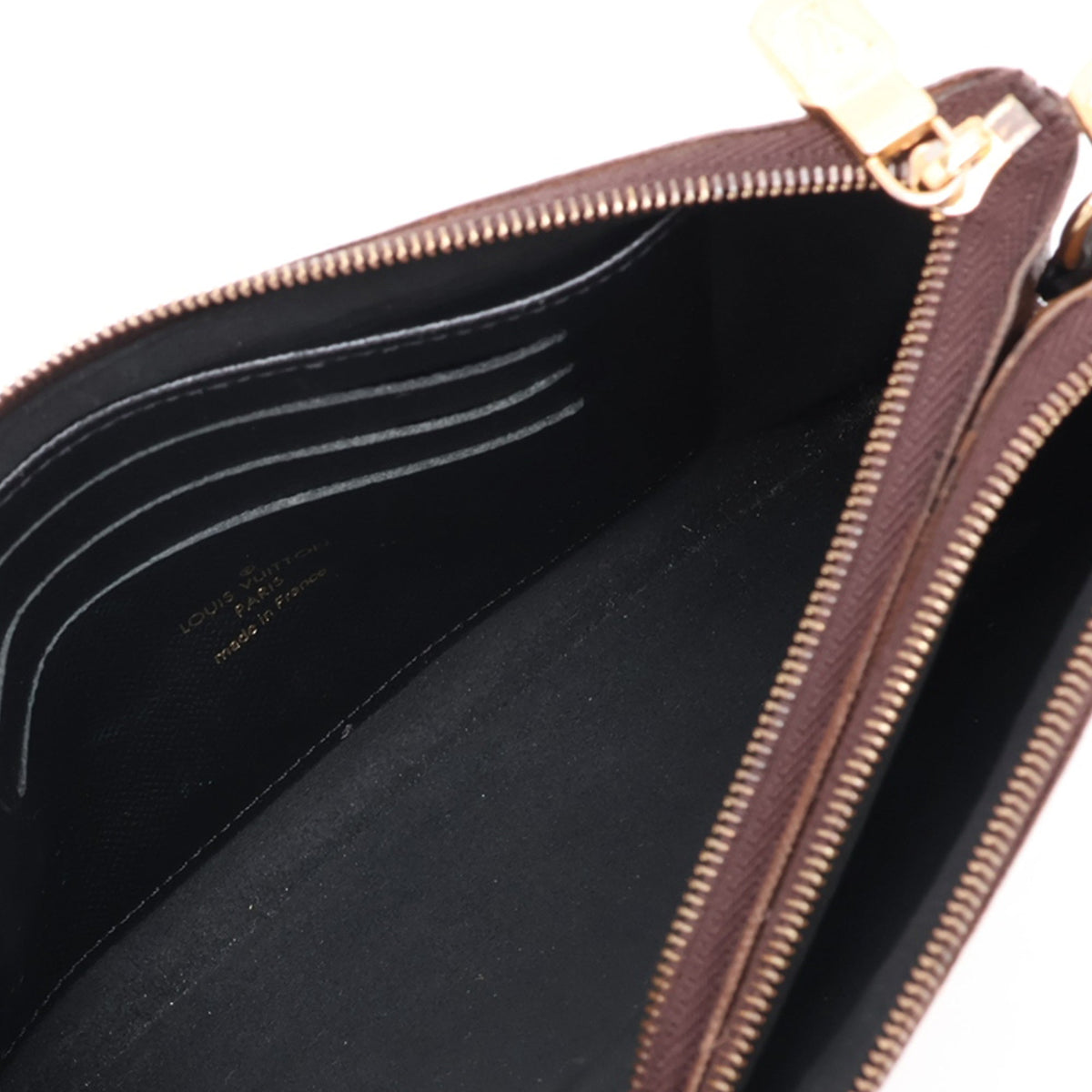 Louis Vuitton Monogram Giant Reverse Double Zip Pochette — Brown