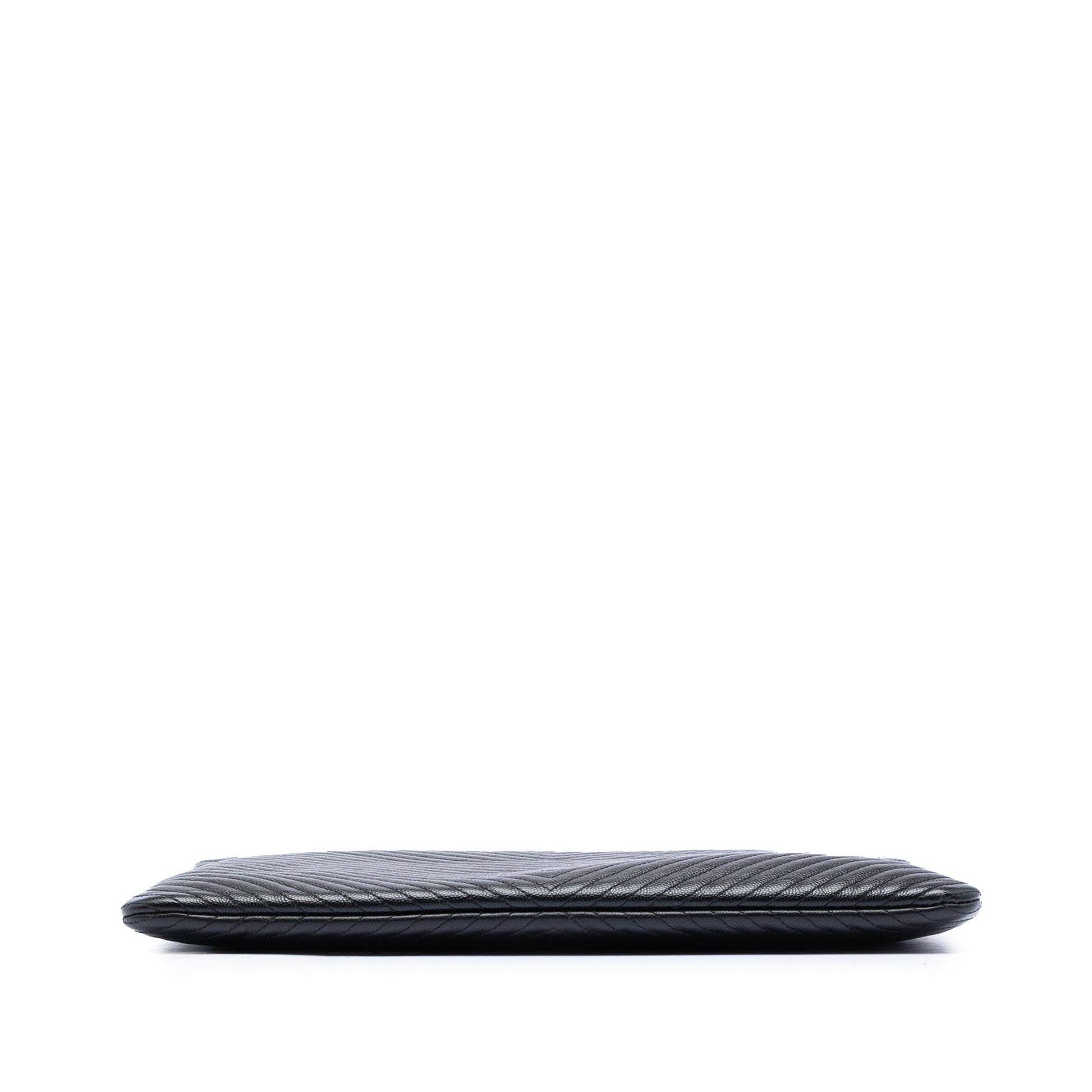 Chanel Large Chevron Caviar O Case Clutch