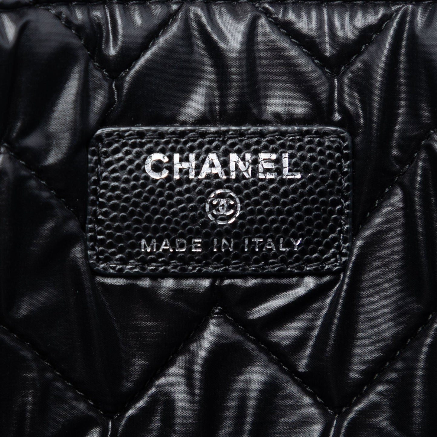 Chanel Large Chevron Caviar O Case Clutch