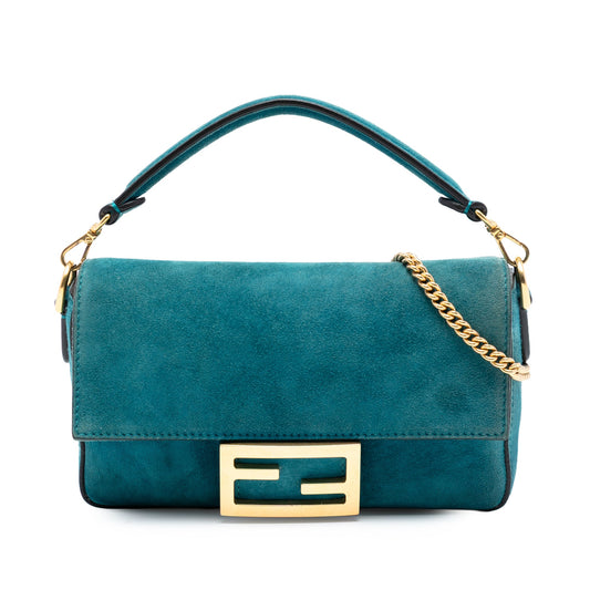 Fendi Mini Suede Baguette Satchel