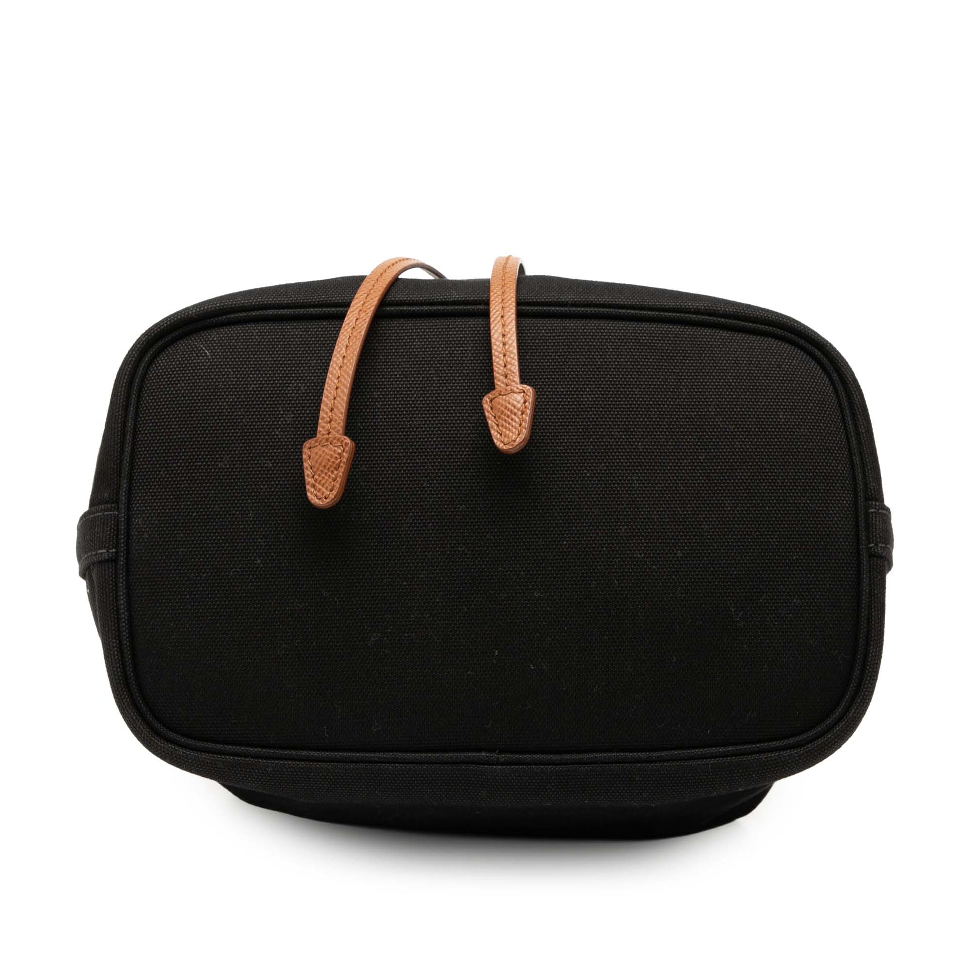 Prada Canvas Canapa Logo Bucket Bag