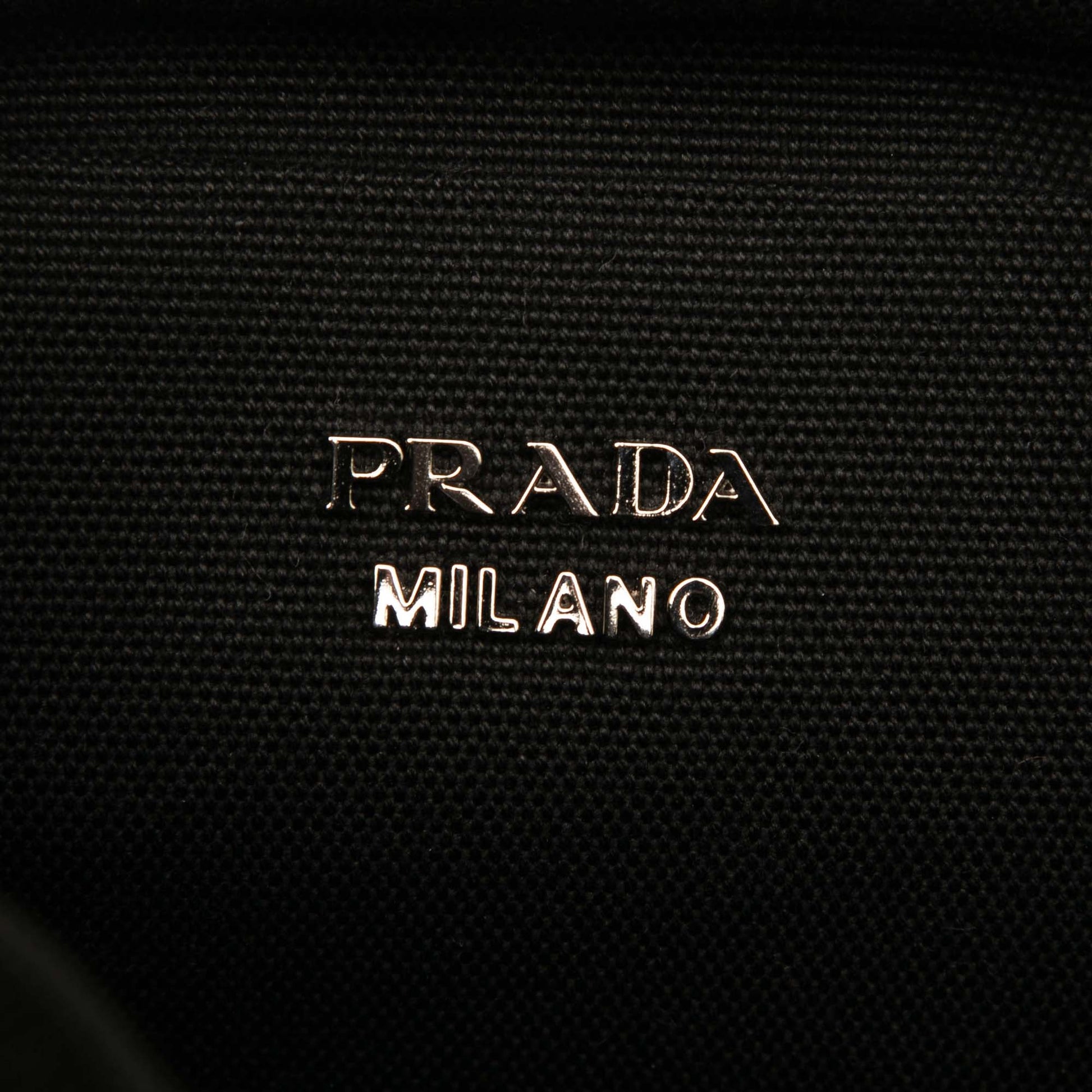 Prada Canvas Canapa Logo Bucket Bag