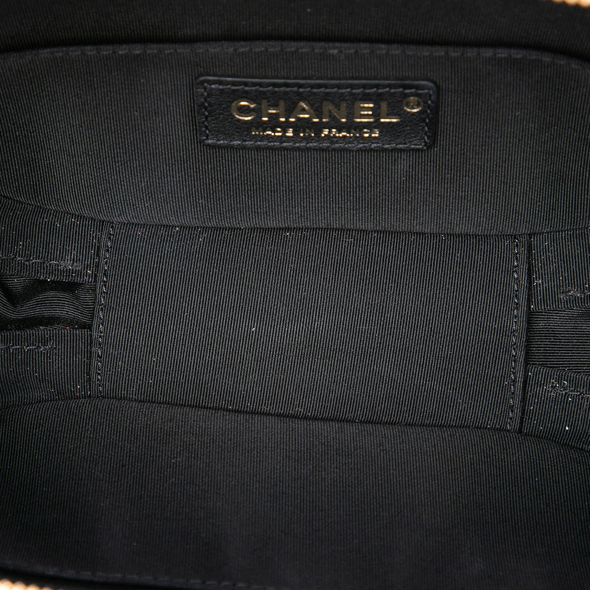 Chanel Small CC Quilted Crumpled Calfskin Vanity Case — White