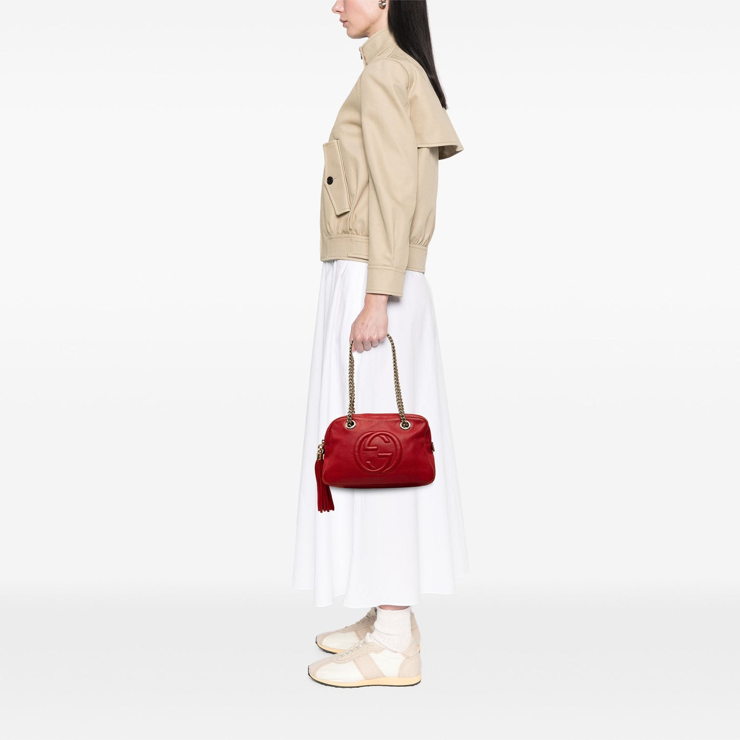 Gucci Calfskin Soho Chain Zip Shoulder Bag