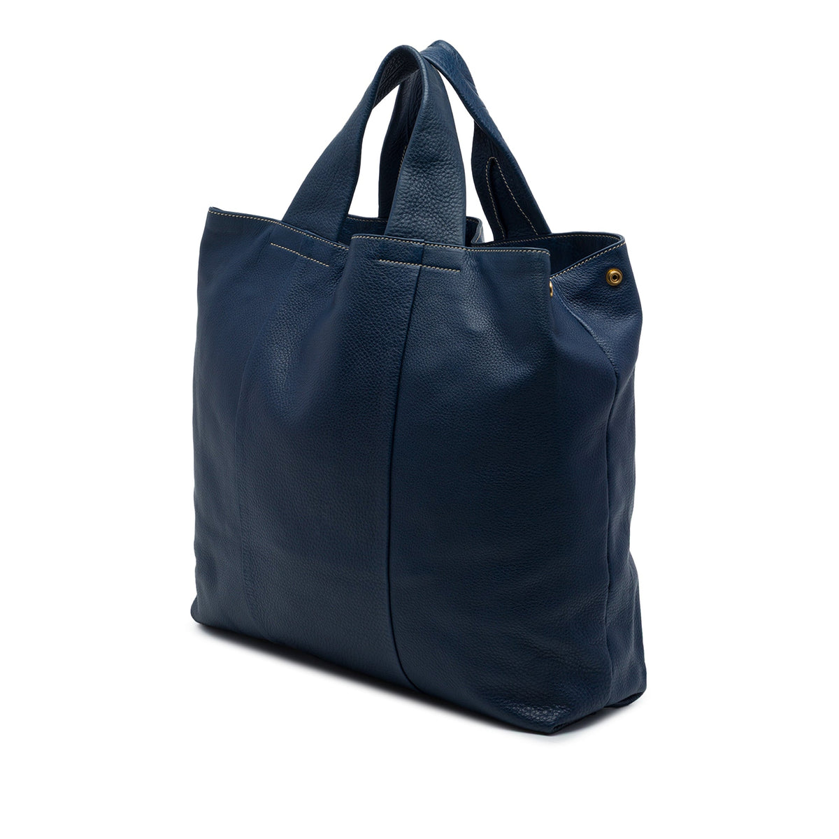 Prada Vitello Daino Shopper Tote — Blue