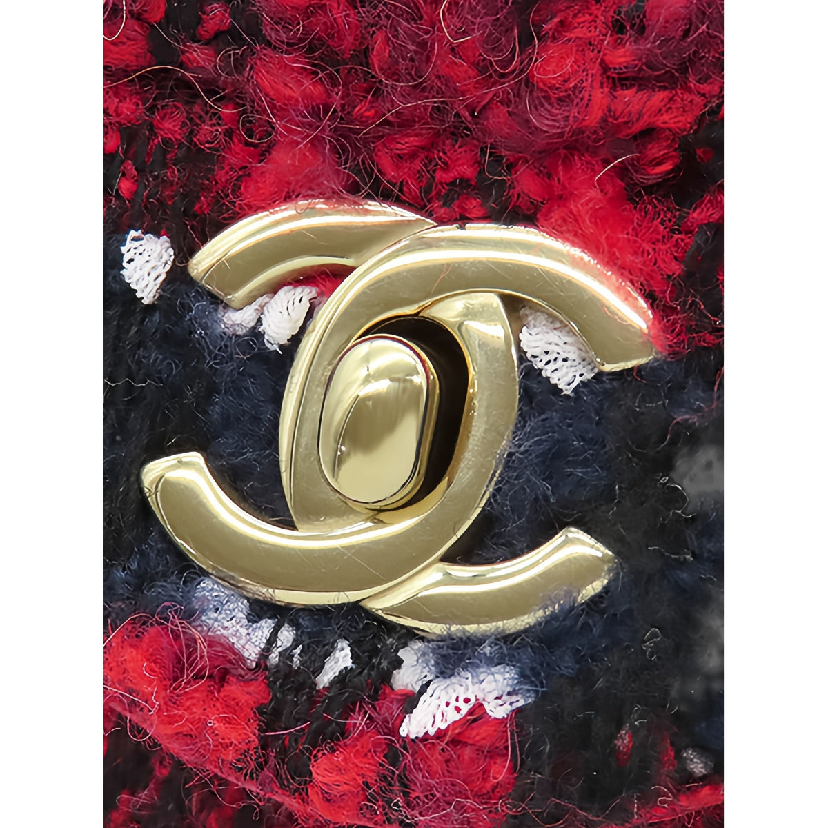 Chanel Medium Classic Tweed Double Flap — Red
