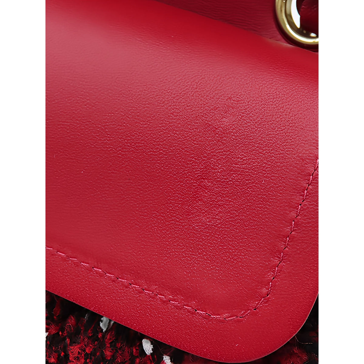 Chanel Medium Classic Tweed Double Flap — Red