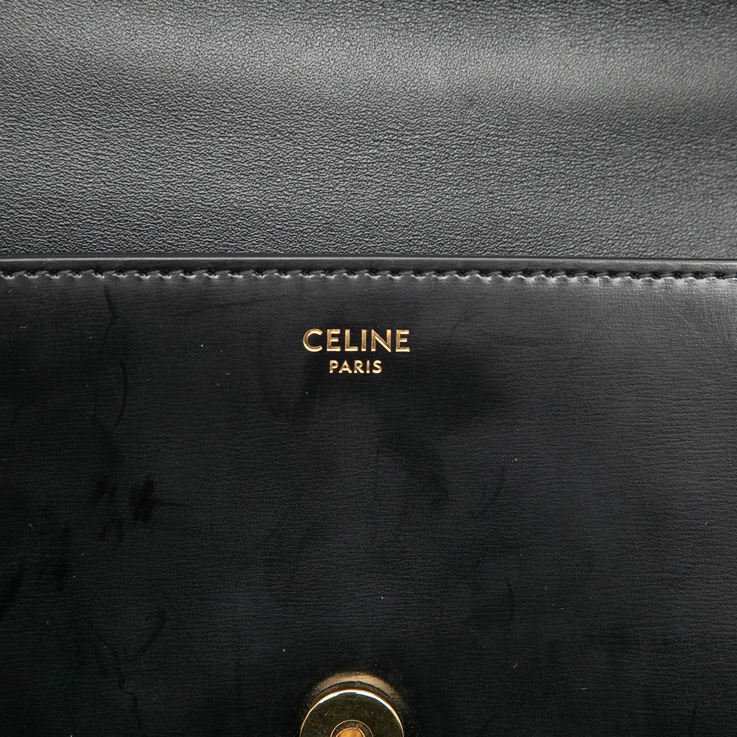 Celine Smooth Calfskin Cuir Triomphe Chain Shoulder Bag