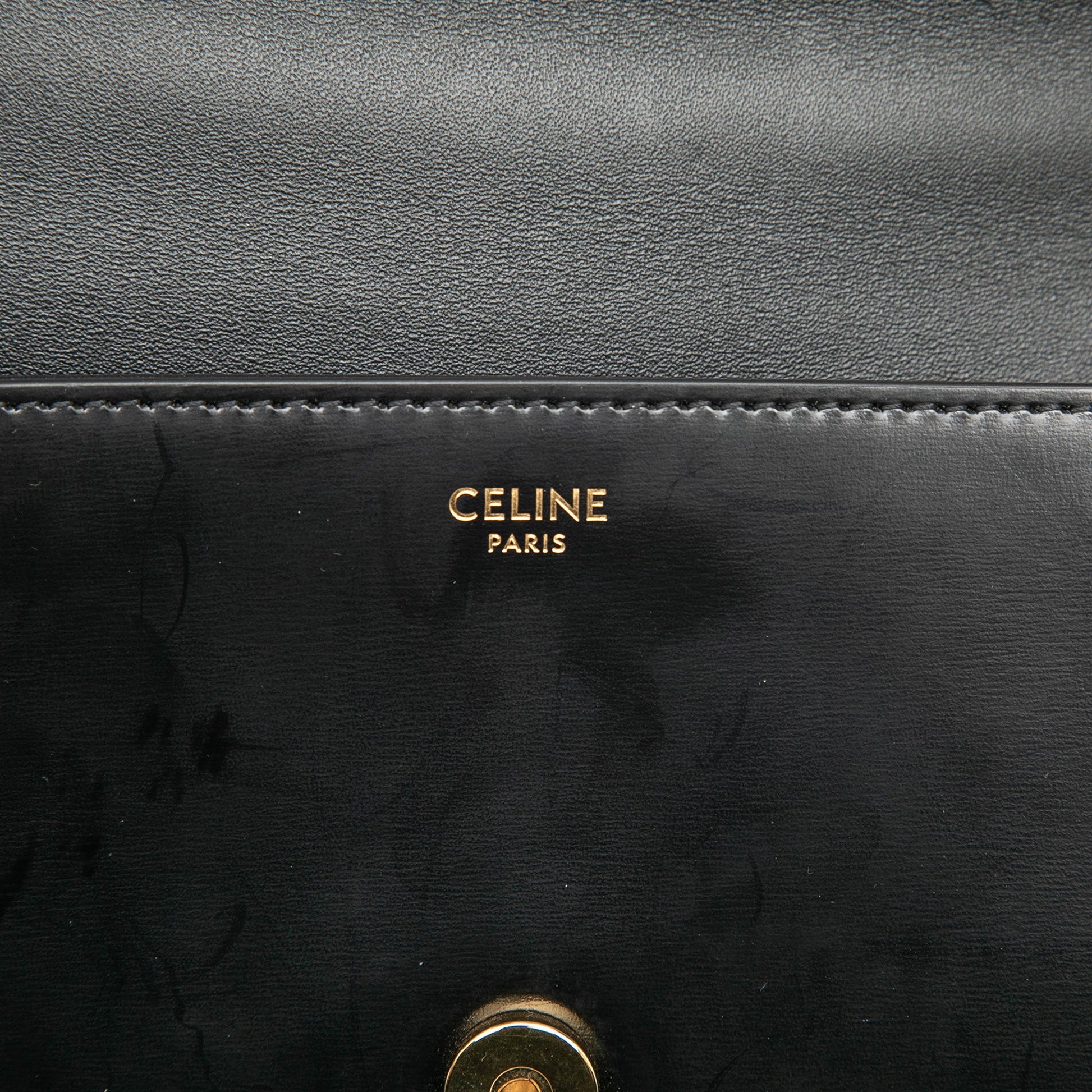 Celine Smooth Calfskin Cuir Triomphe Chain Shoulder Bag