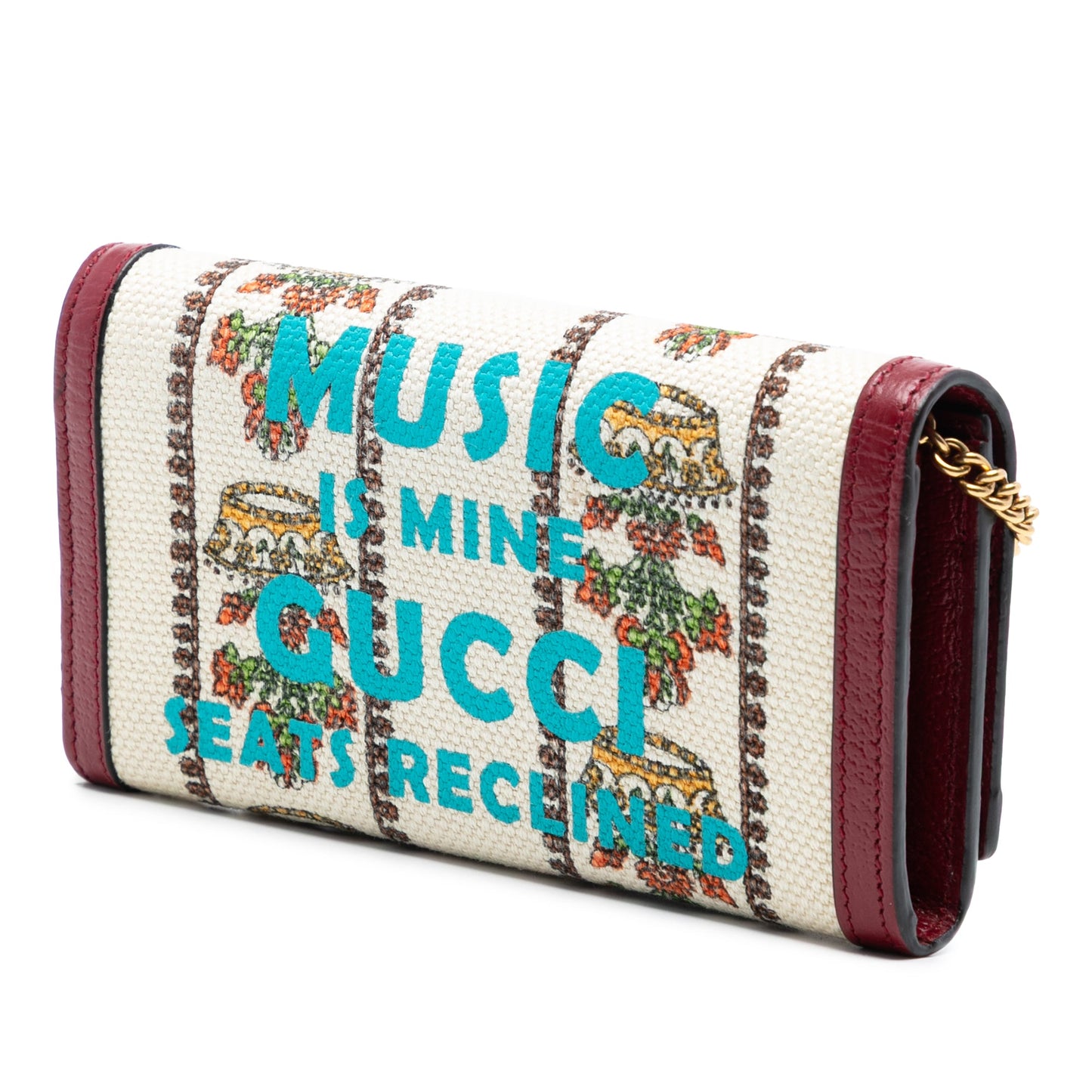Gucci Canvas 100 Centennial Floral Crown Wallet On Chain