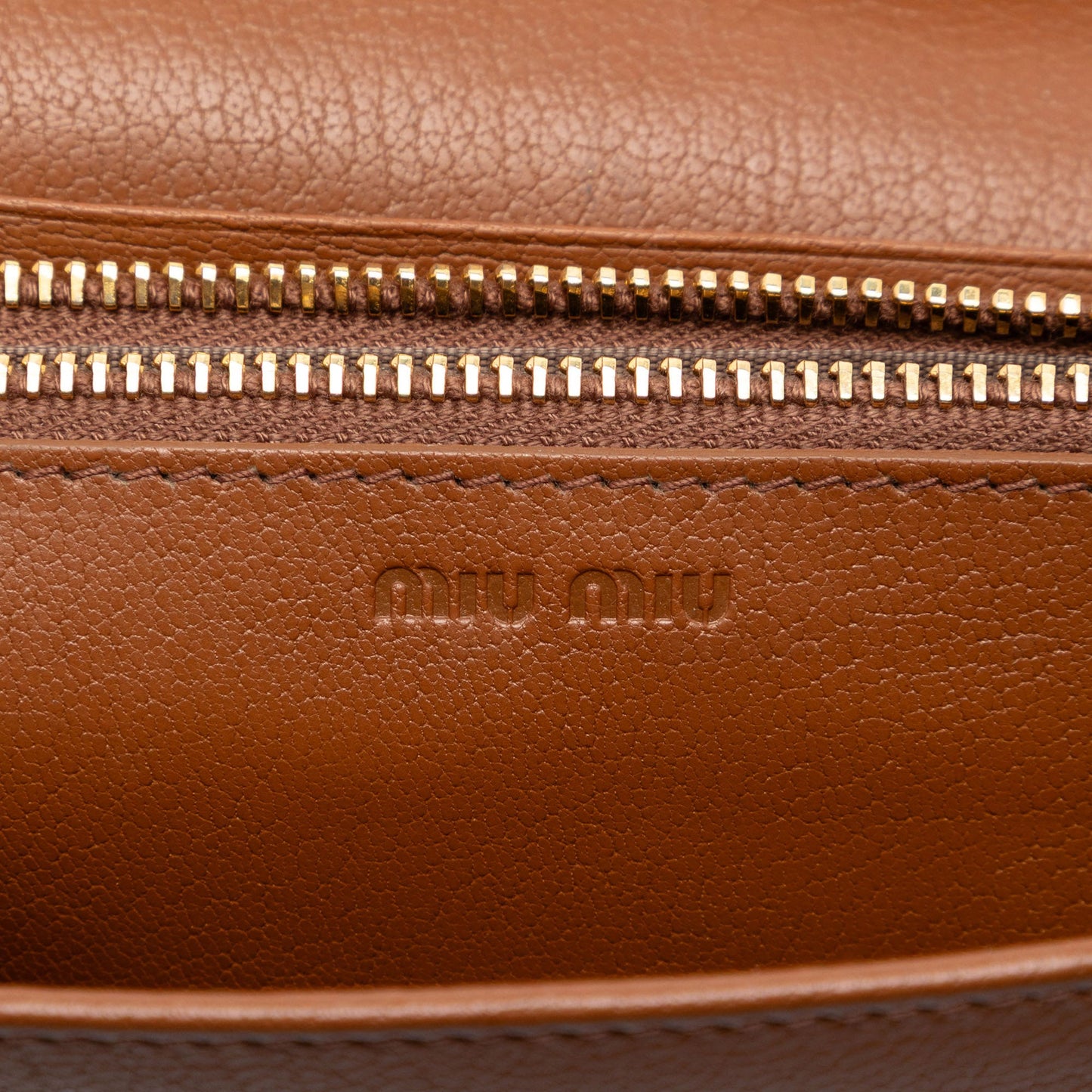 Miu Miu Studded Goatskin Madras Lux Wallet On Chain