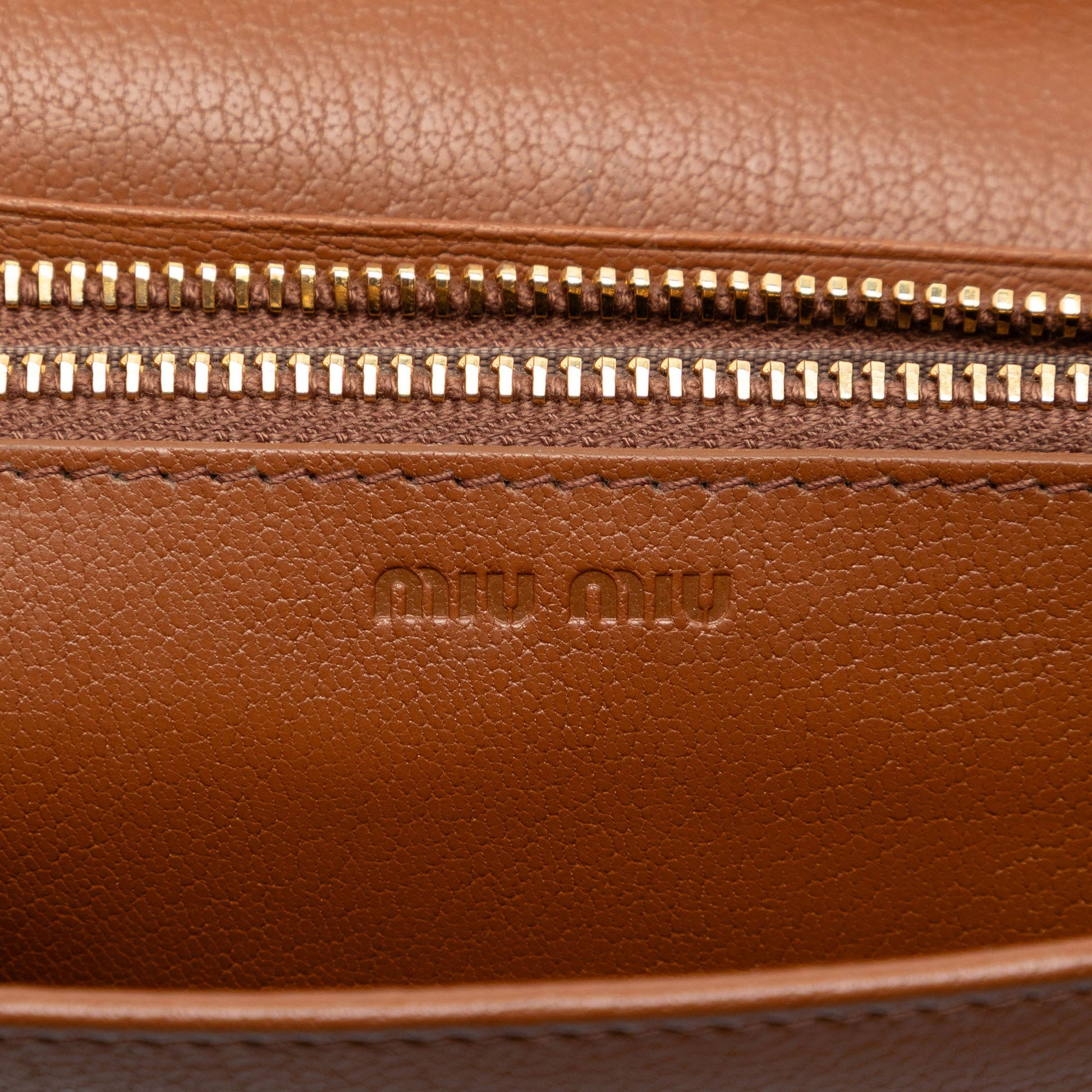 Miu Miu Studded Goatskin Madras Lux Wallet On Chain