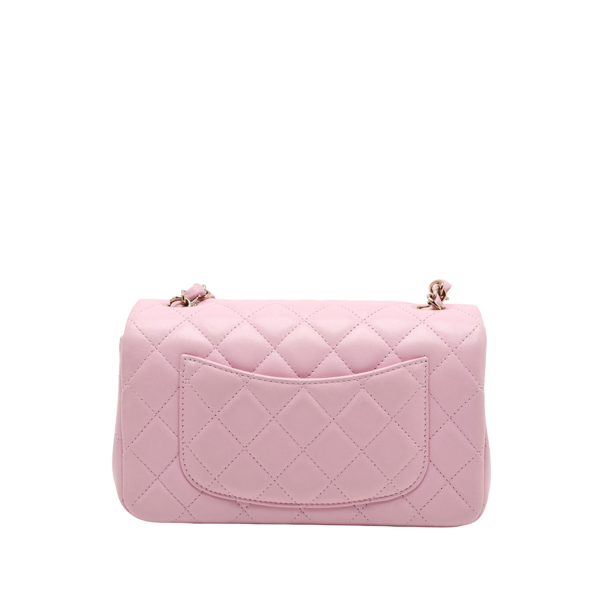 Chanel Mini Rectangular Classic Lambskin Single Flap — Pink