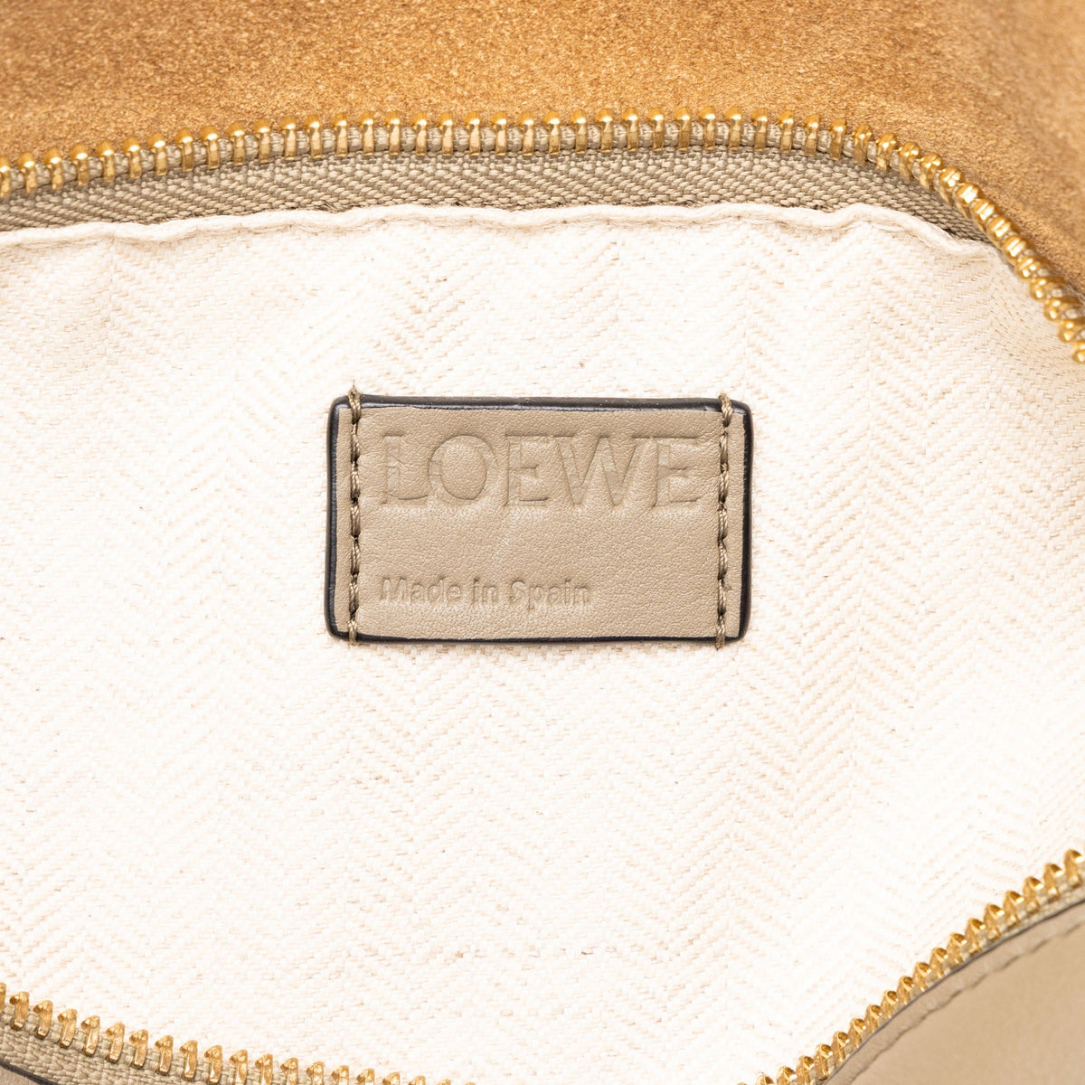 LOEWE Small Tricolor Calfskin Braided Puzzle Edge Satchel — Brown