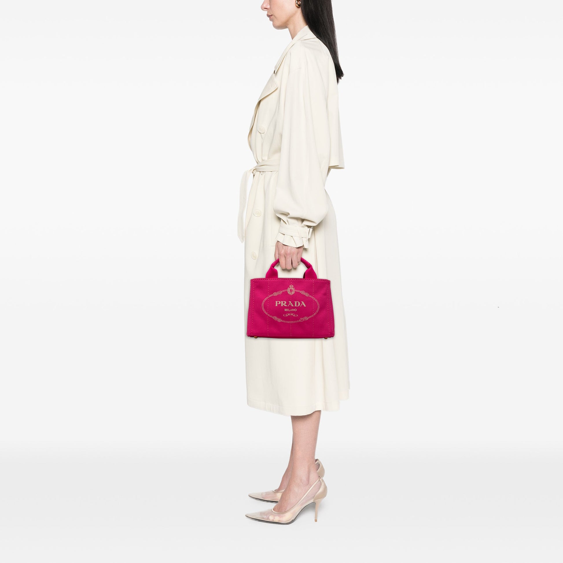 Prada Small Canvas Canapa Logo Satchel