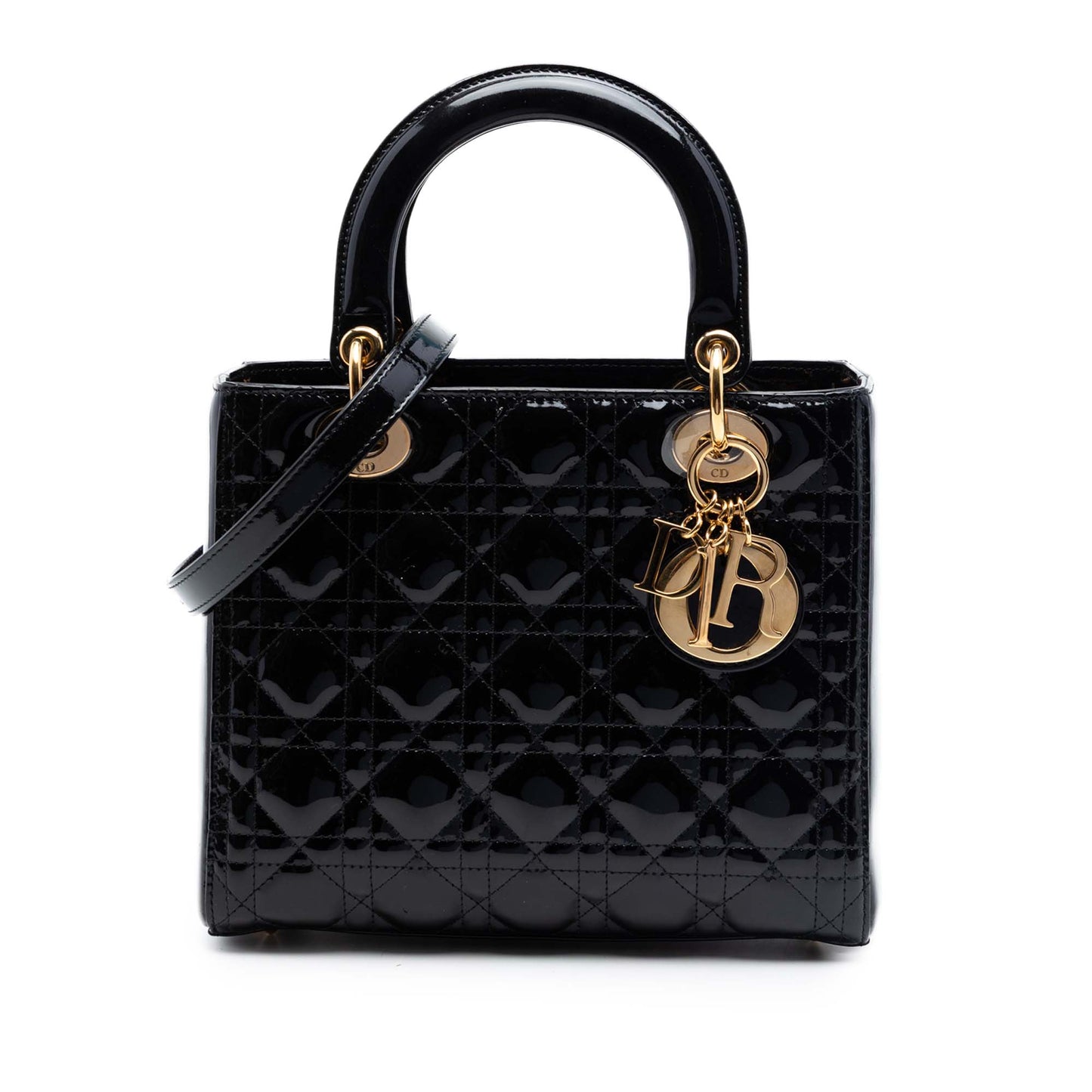 Dior Medium Patent Cannage Lady Dior