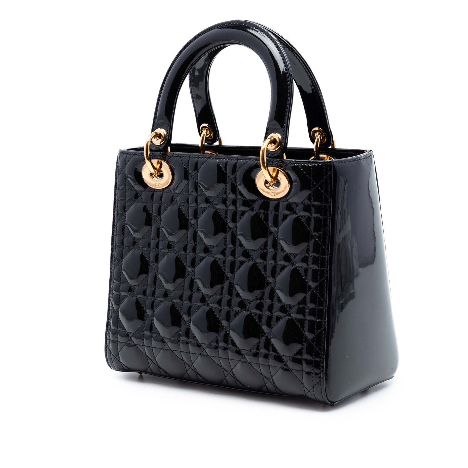 Dior Medium Patent Cannage Lady Dior