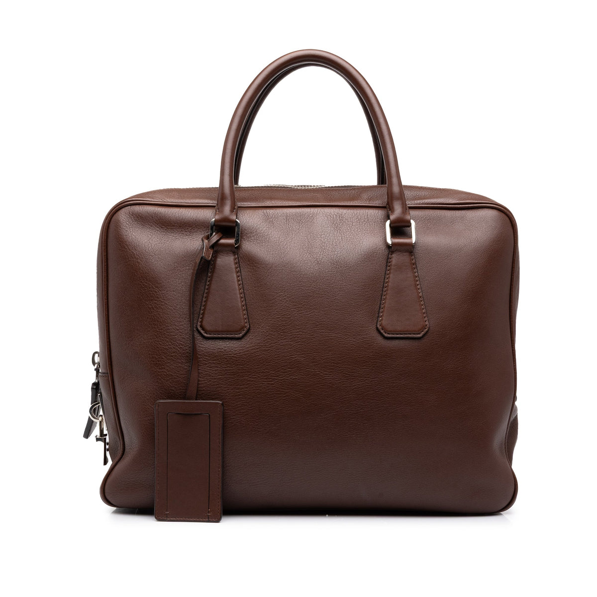 Prada Leather Business Bag — Brown