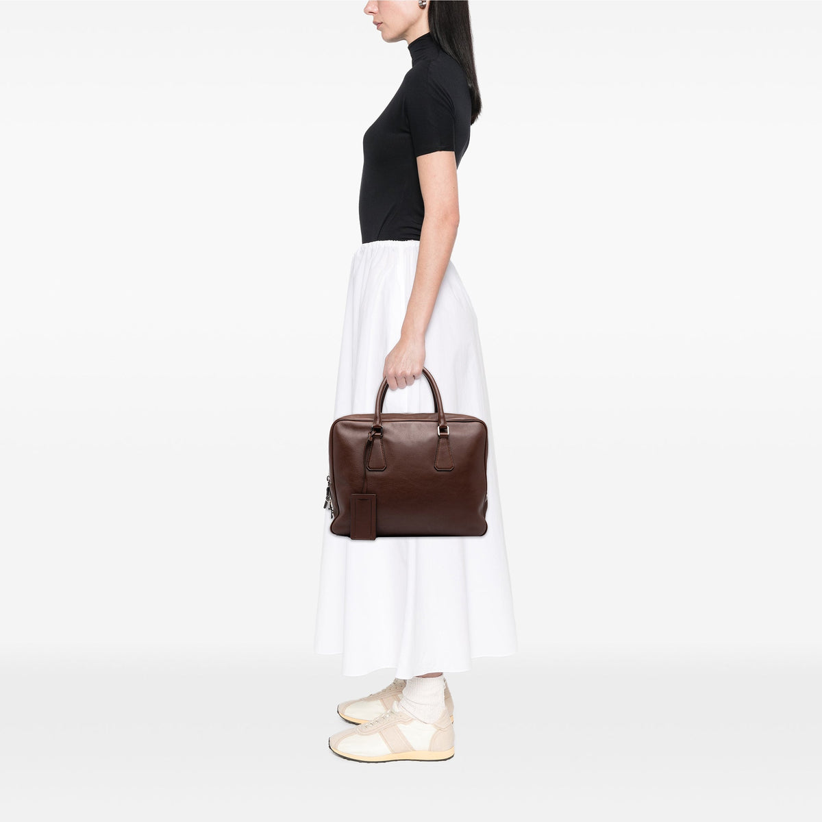 Prada Leather Business Bag — Brown