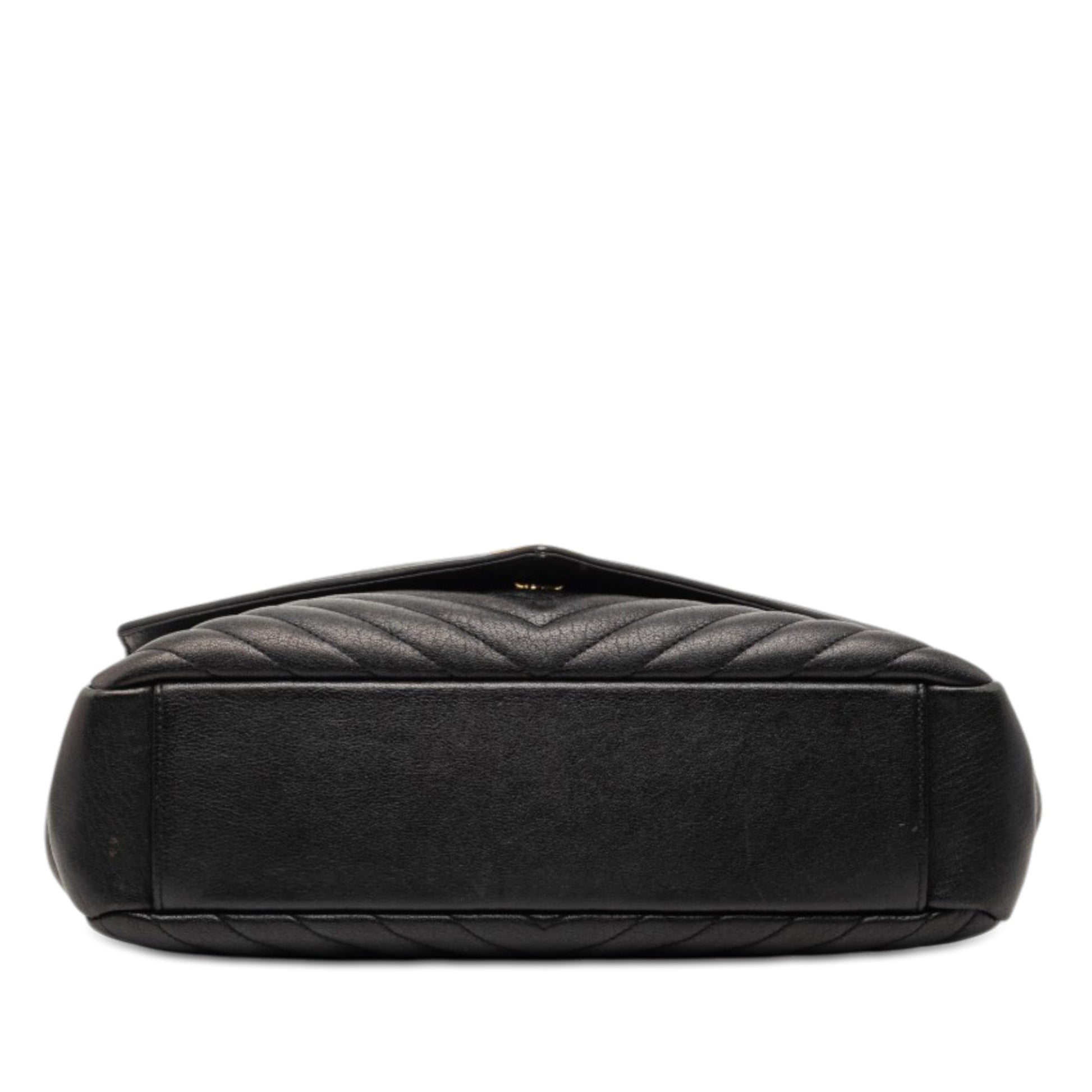 Saint Laurent Large Chevron Sheepskin Monogram College Satchel