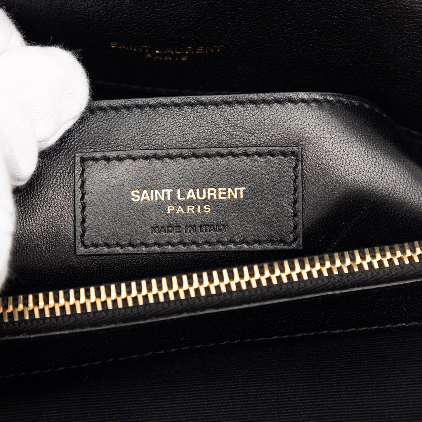 Saint Laurent Large Chevron Sheepskin Monogram College Satchel
