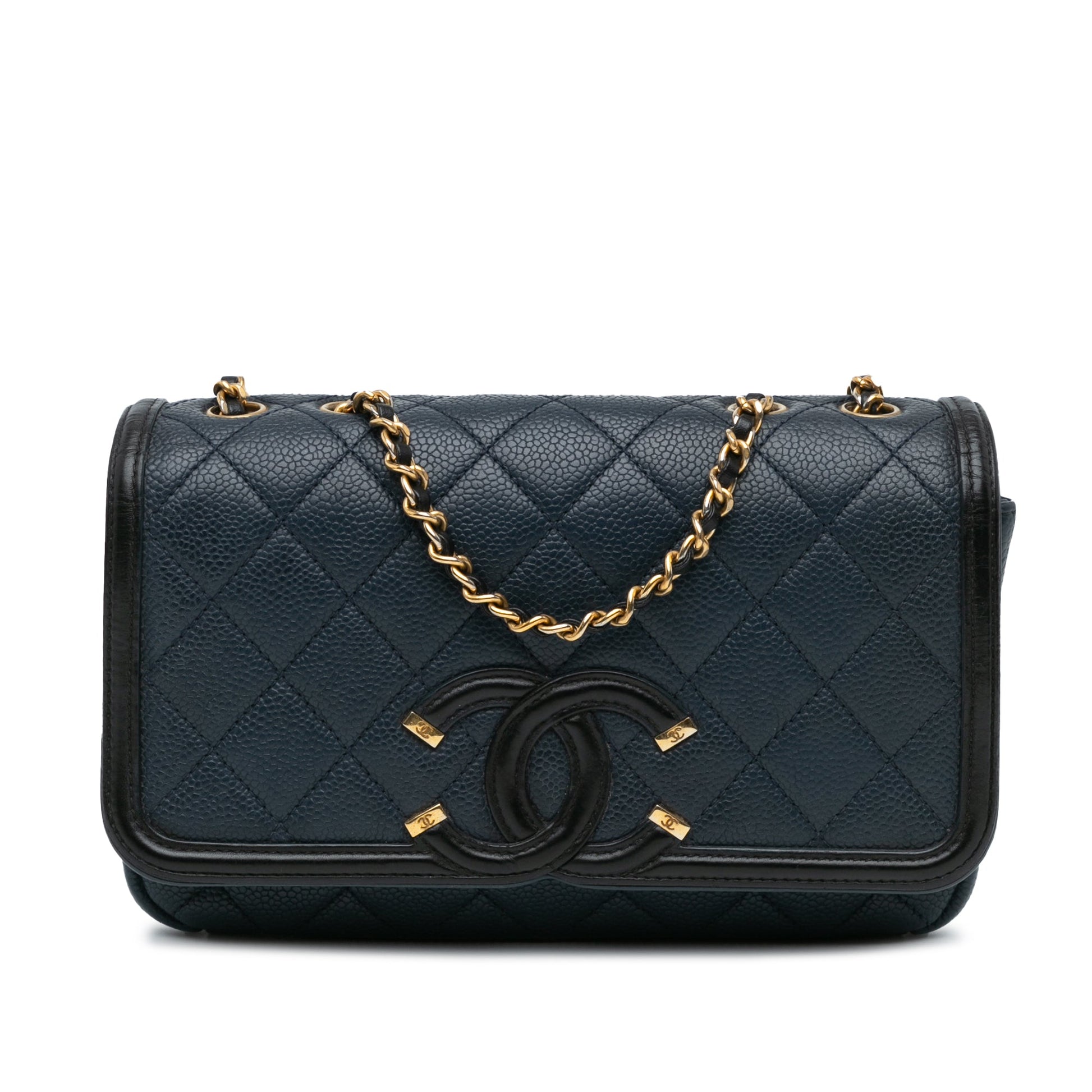Chanel Small Bicolor Caviar CC Filigree Flap