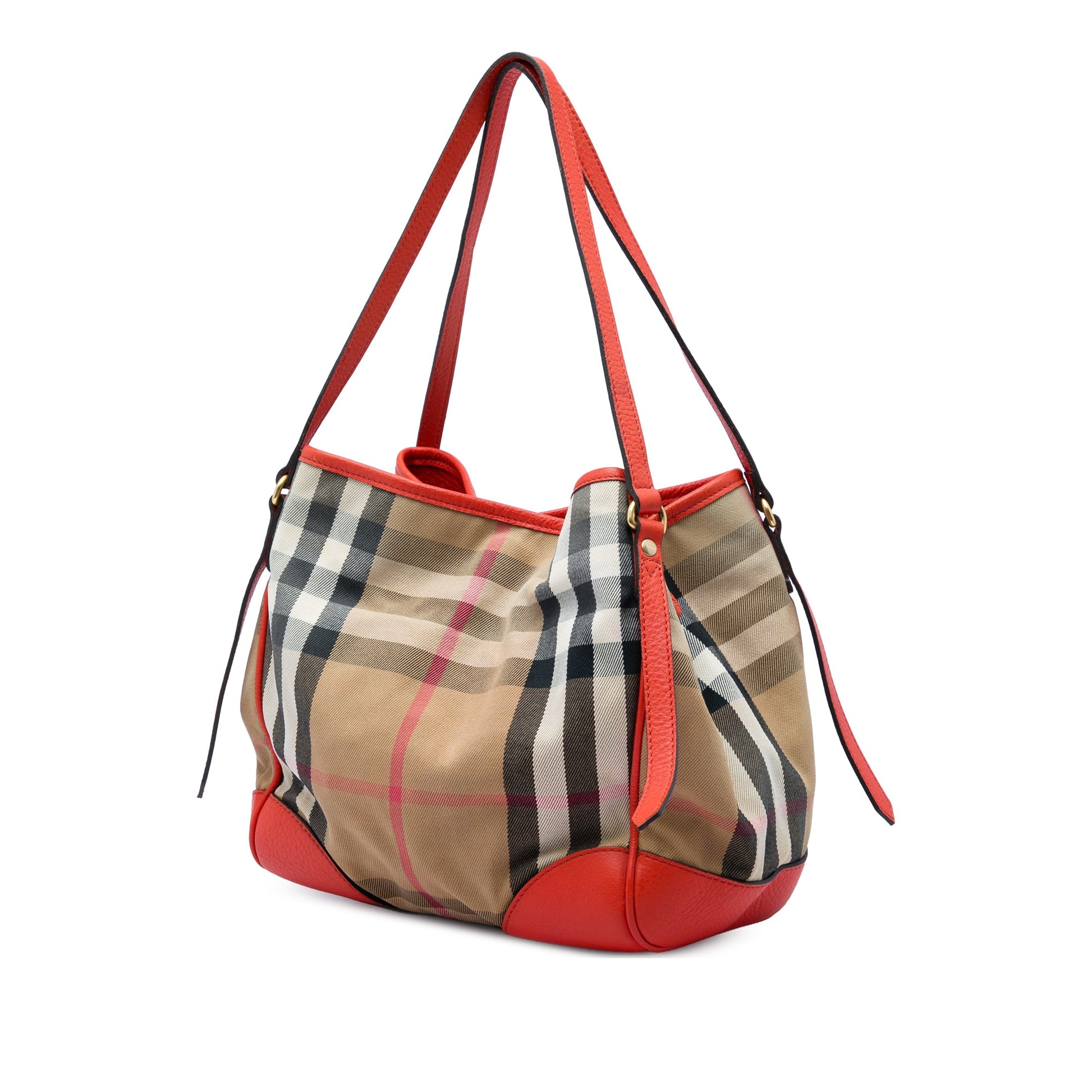 Burberry Small House Check Canvas Bridle Canterbury Tote