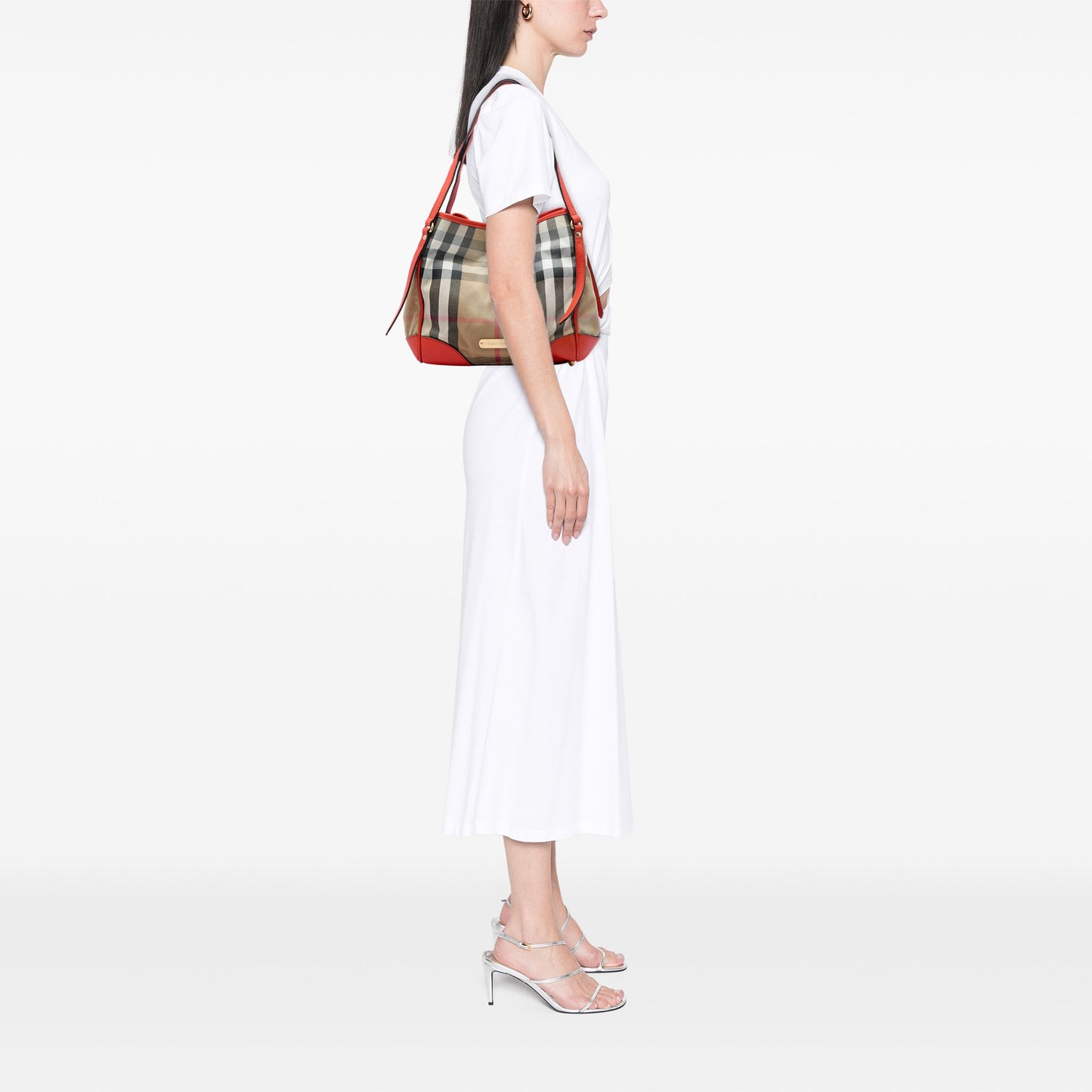 Burberry Small House Check Canvas Bridle Canterbury Tote