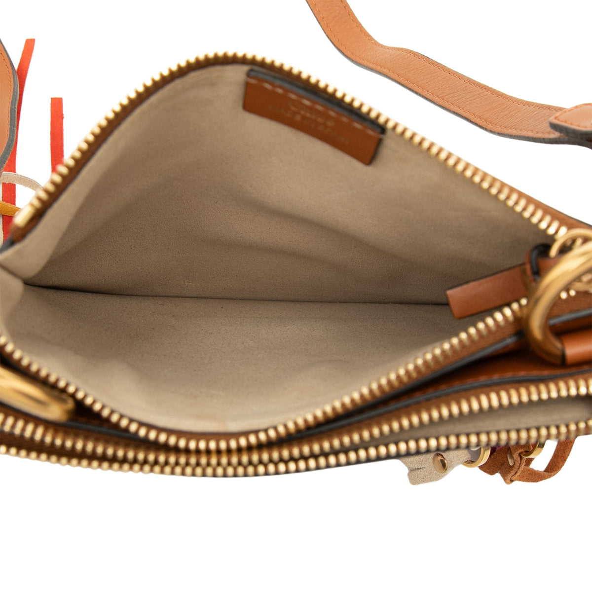 Chloé Small Calfskin and Suede Patchwork Fringe Jane Crossbody