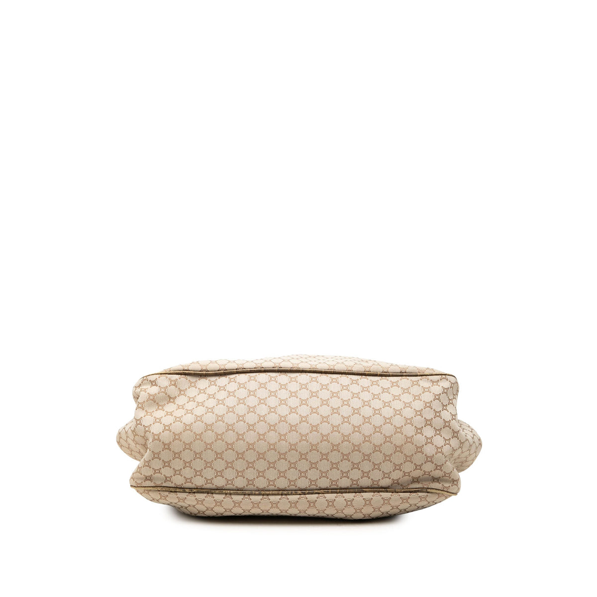 Celine Macadam Canvas Tassel Frame Satchel — Beige