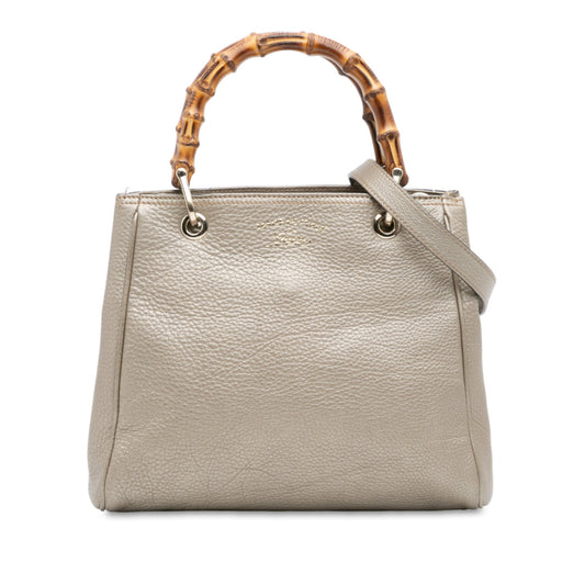 Gucci Small Calfskin Bamboo Shopper Satchel