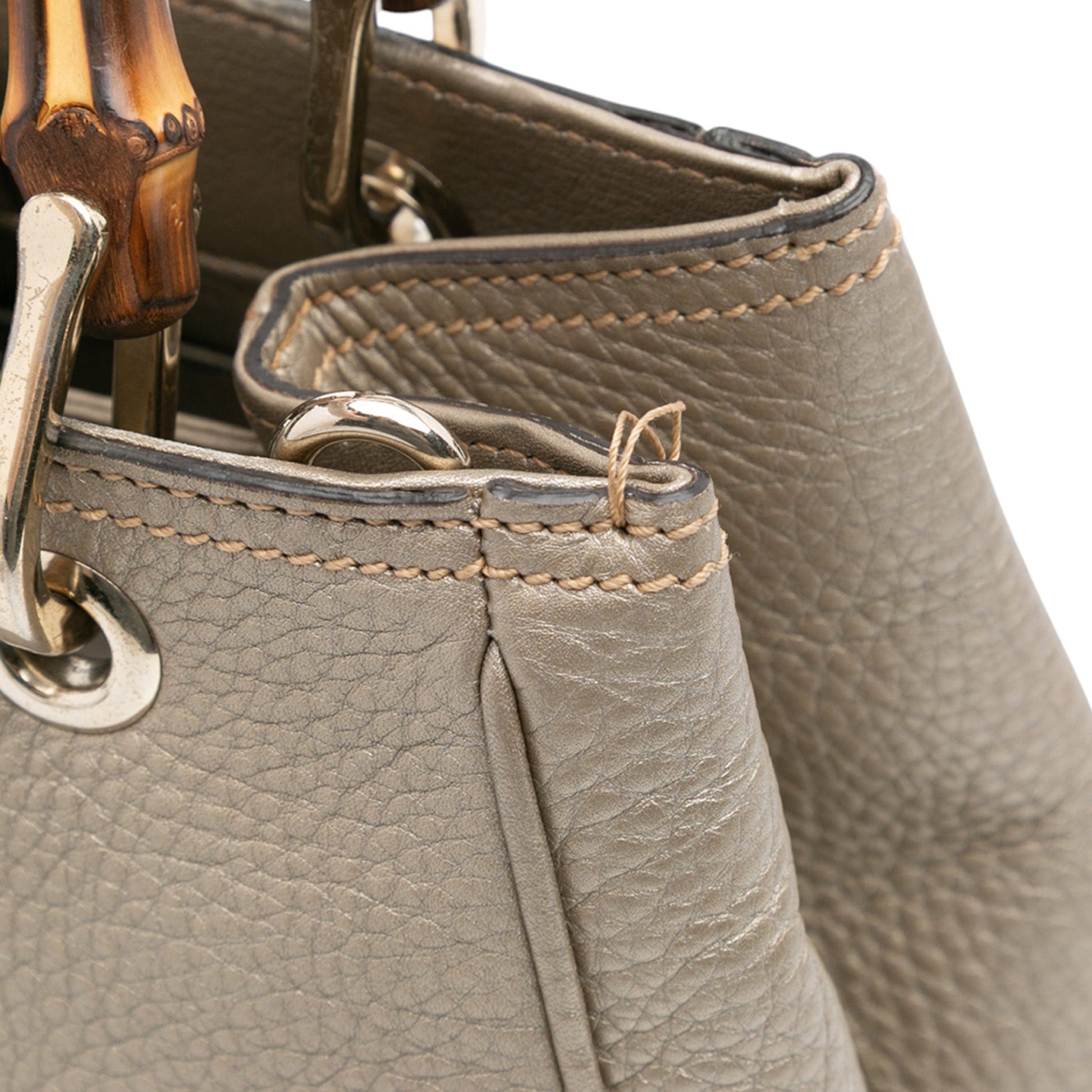 Gucci Small Calfskin Bamboo Shopper Satchel
