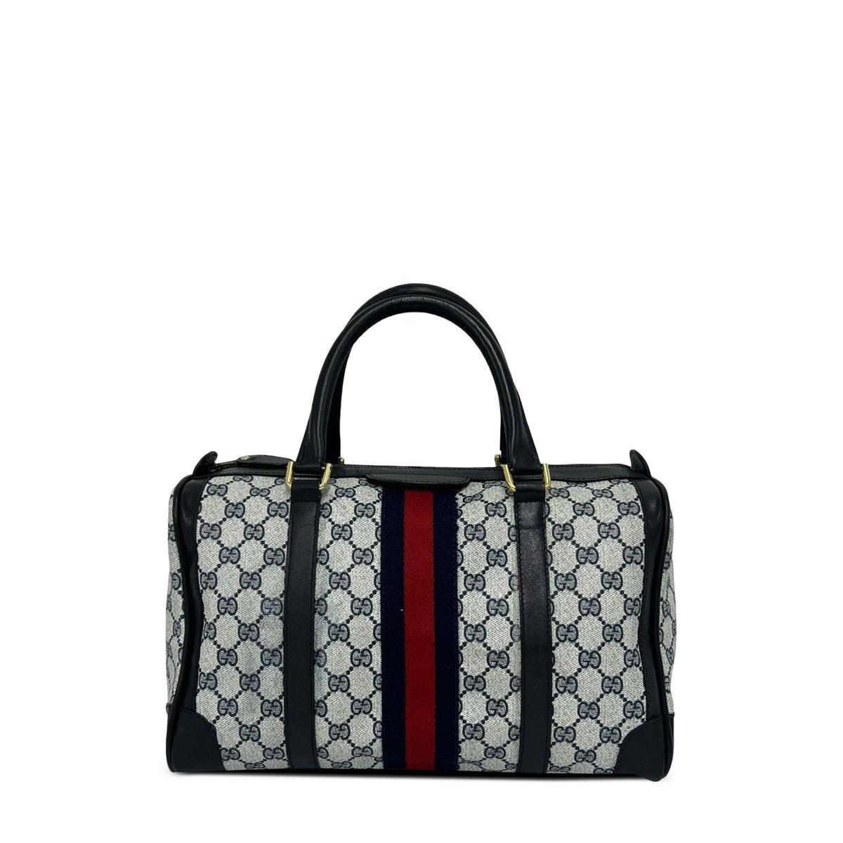 Gucci GG Supreme Web Boston — Gray