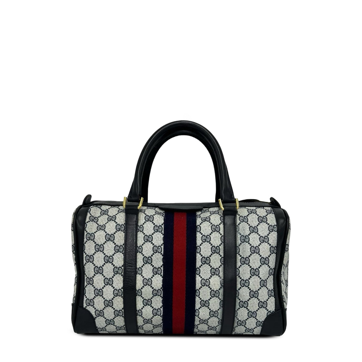Gucci GG Supreme Web Boston — Gray