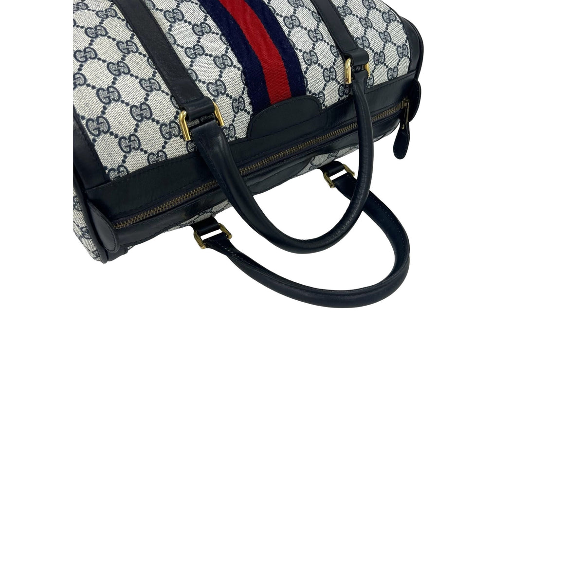 Gucci GG Supreme Web Boston — Gray