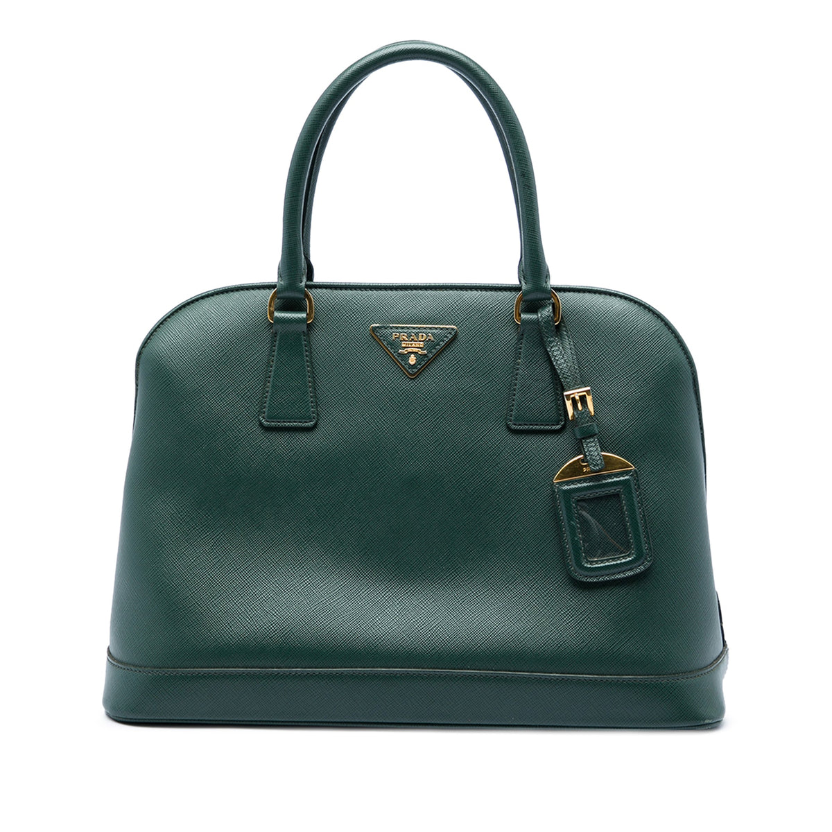 Prada Medium Saffiano Lux Open Promenade Satchel — Green