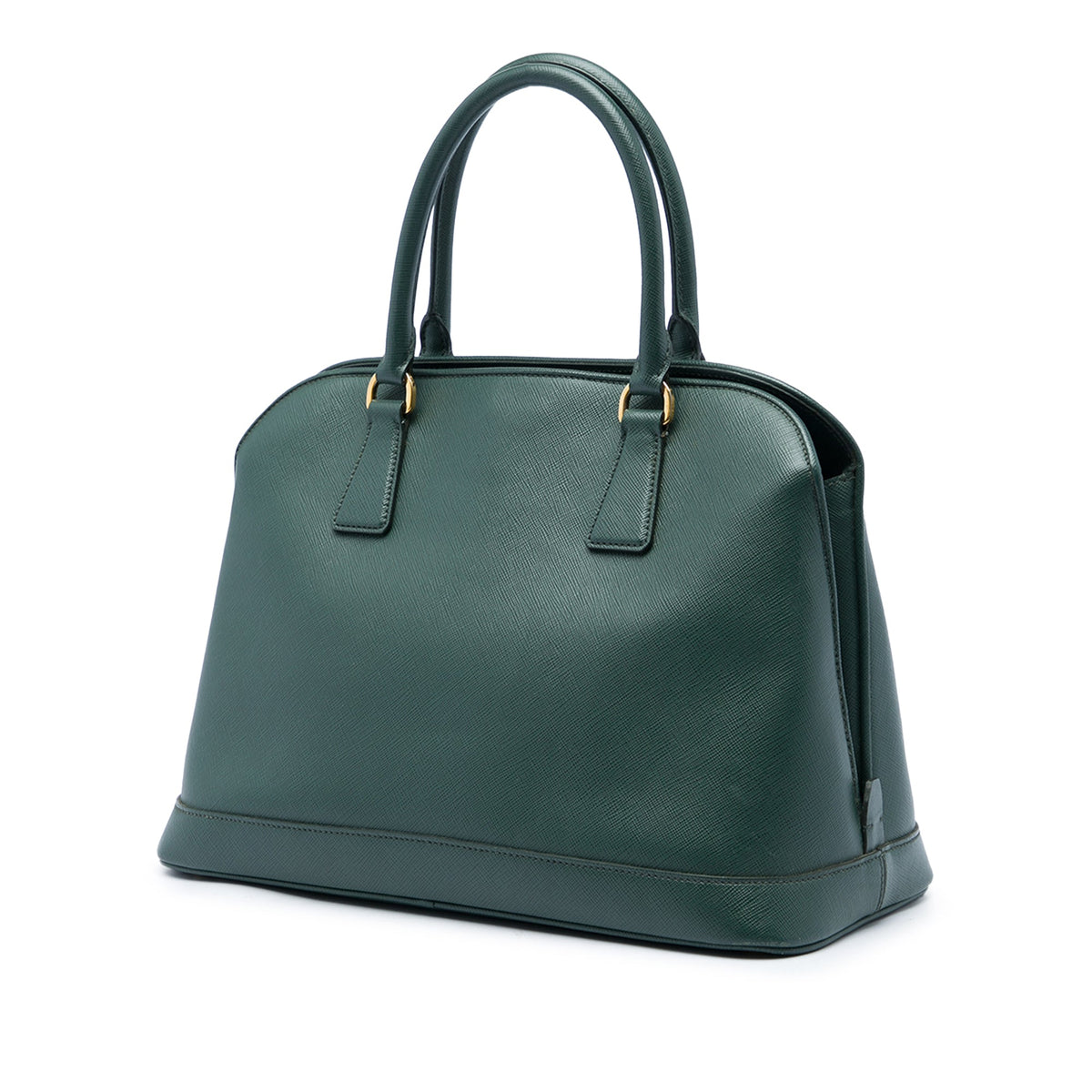 Prada Medium Saffiano Lux Open Promenade Satchel — Green